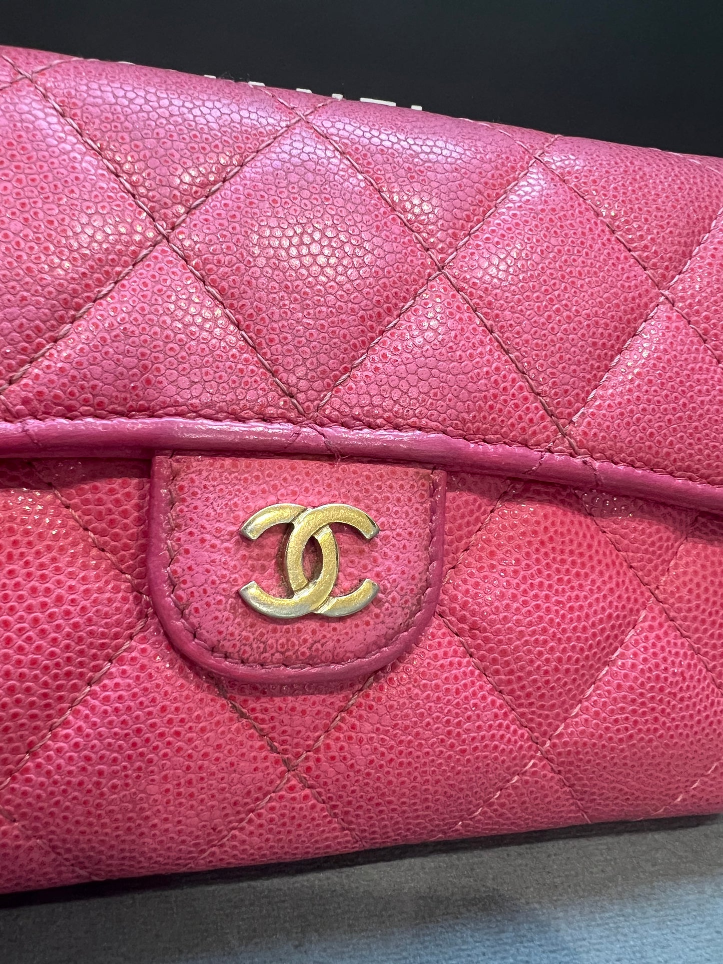 Chanel caviar mini wallet on chain