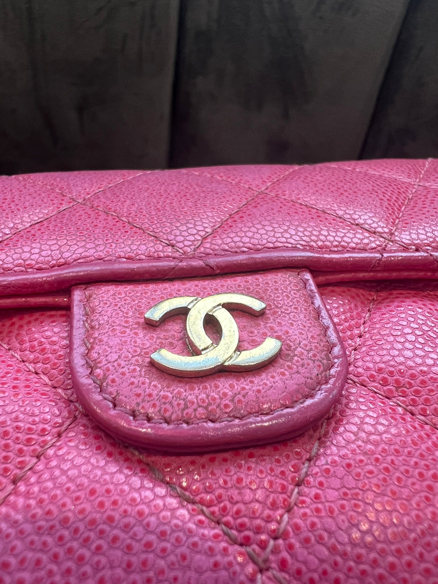 Chanel caviar mini wallet on chain