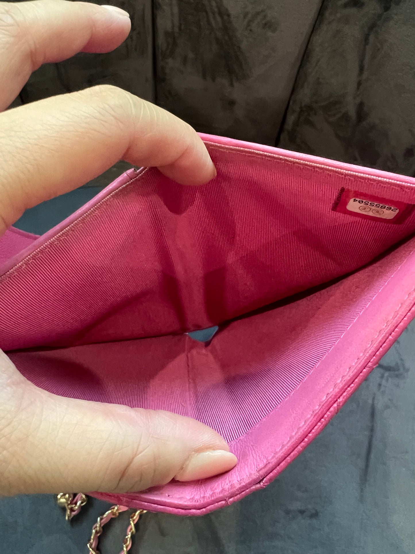 Chanel caviar mini wallet on chain