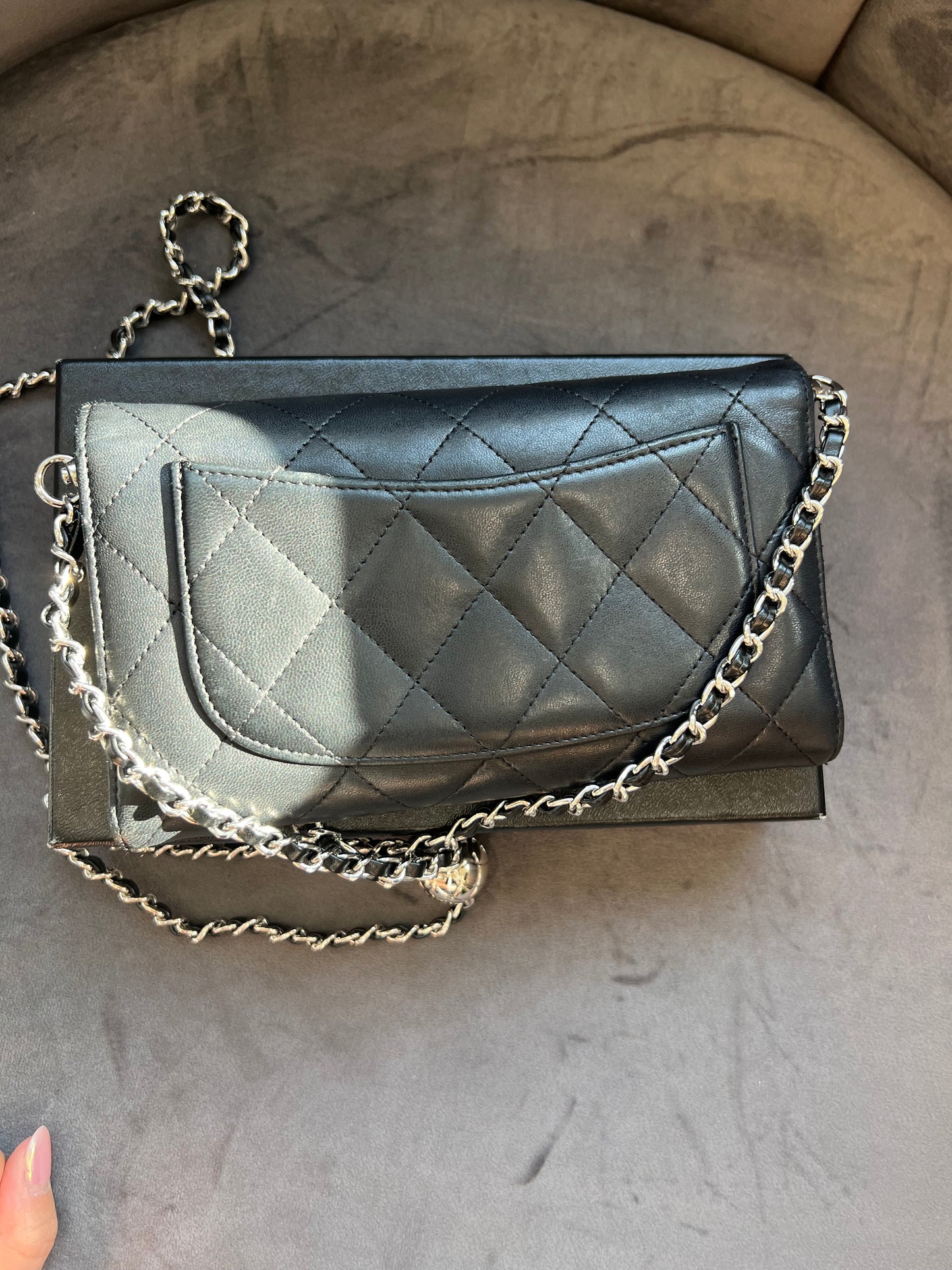 Matelasse quilted Chanel timeless wallet on chain