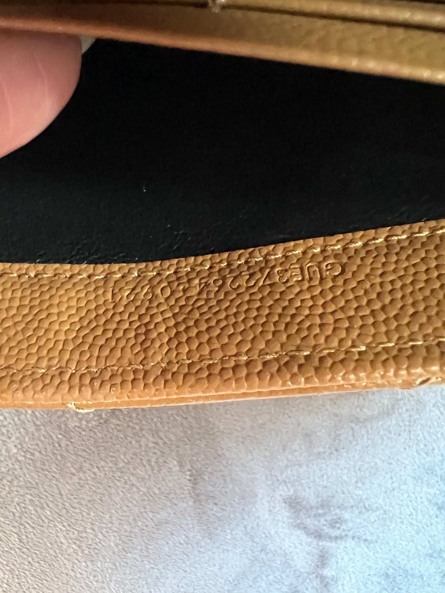 Saint Laurent Cassandre envelope flap brown wallet on chain