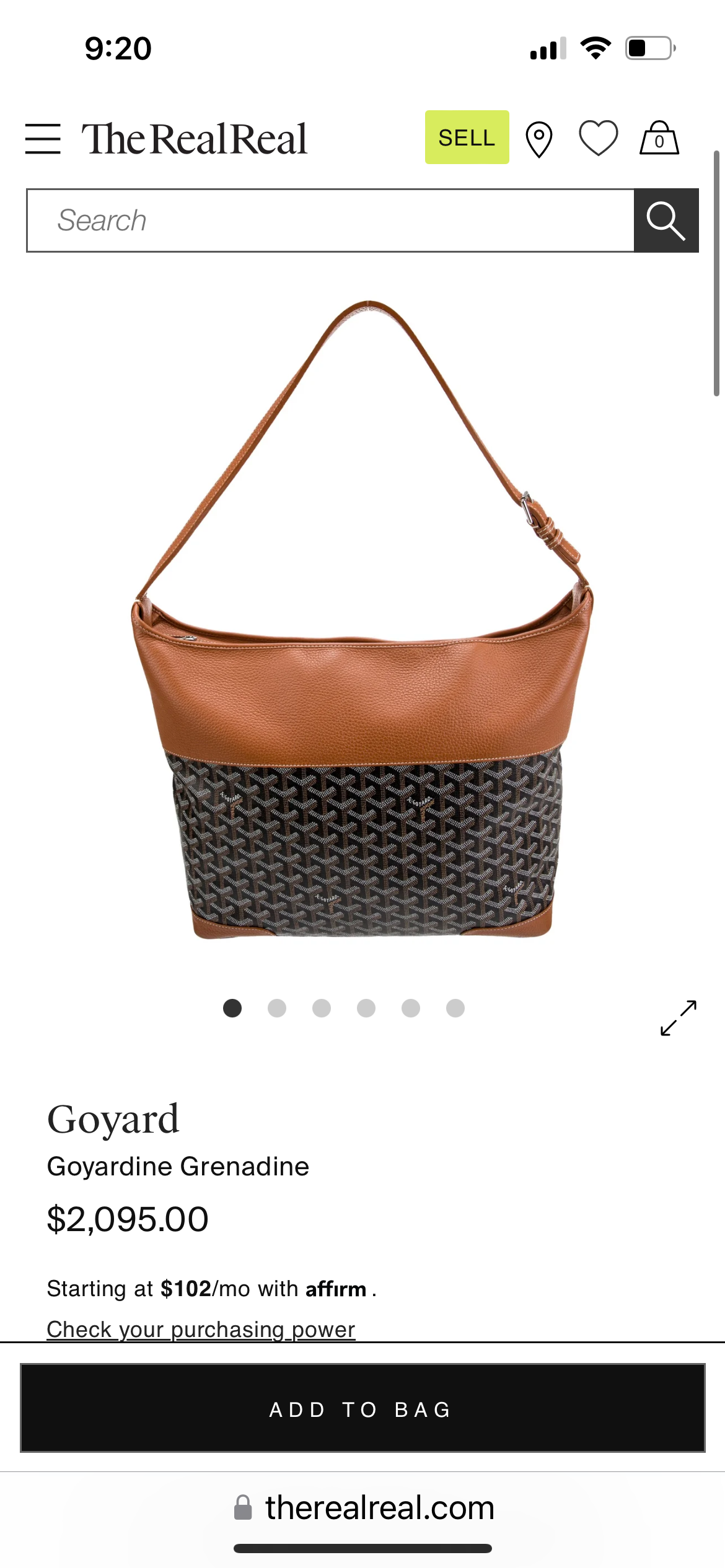 Goyard Grenadines Hobo