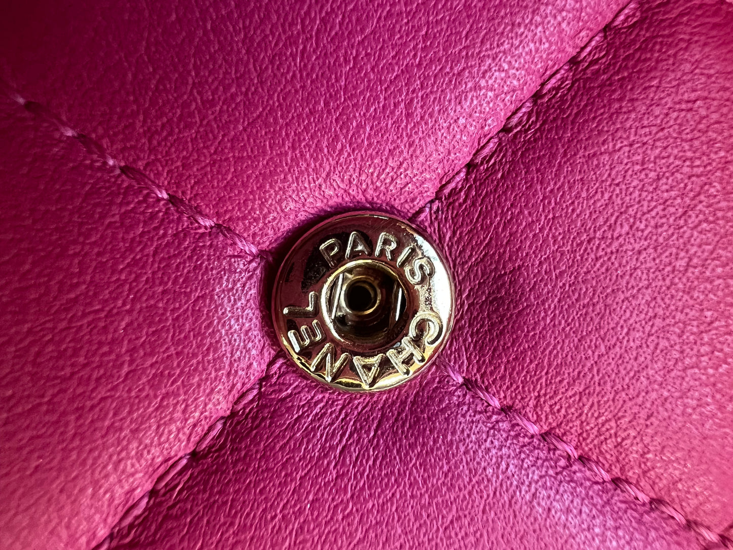 Pink Chanel Boy Gusseted wallet on chain