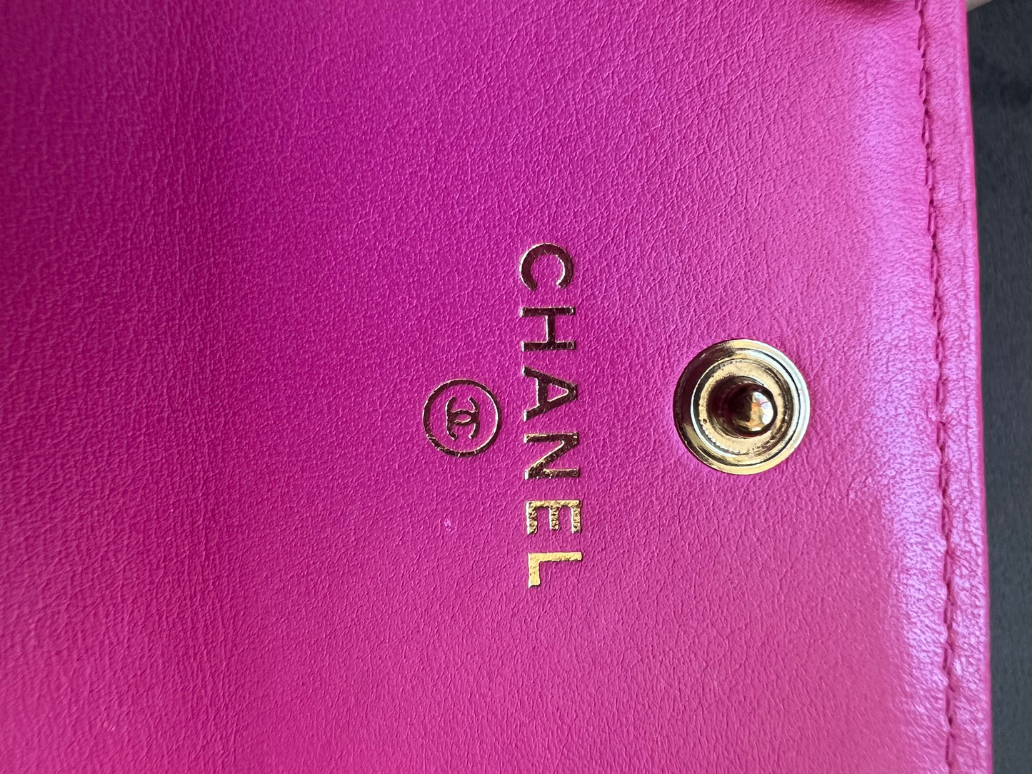 Pink Chanel Boy Gusseted wallet on chain