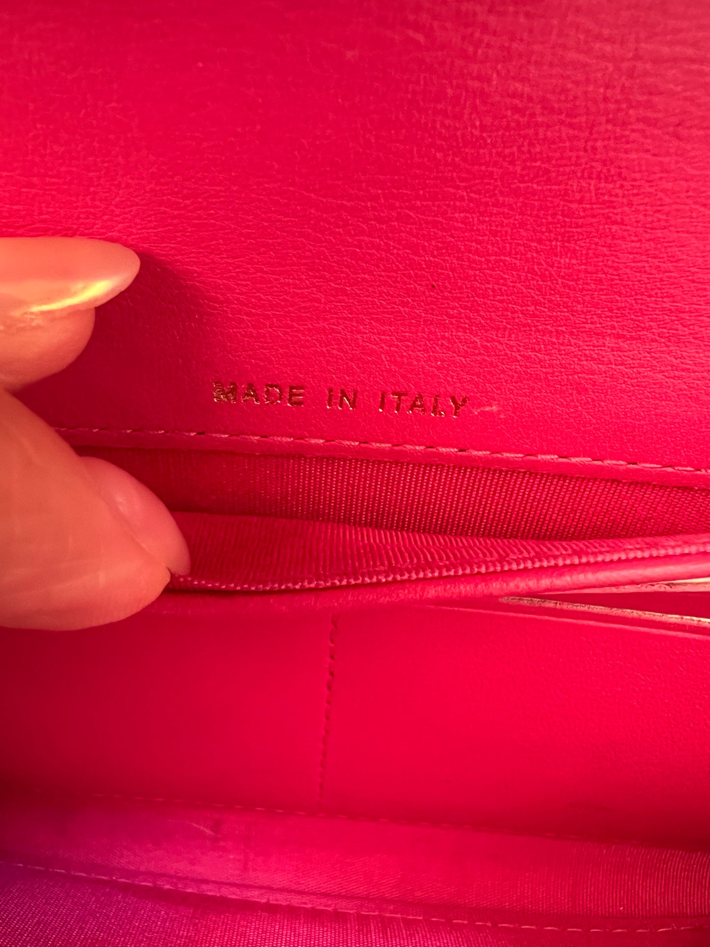 Pink Chanel Boy Gusseted wallet on chain