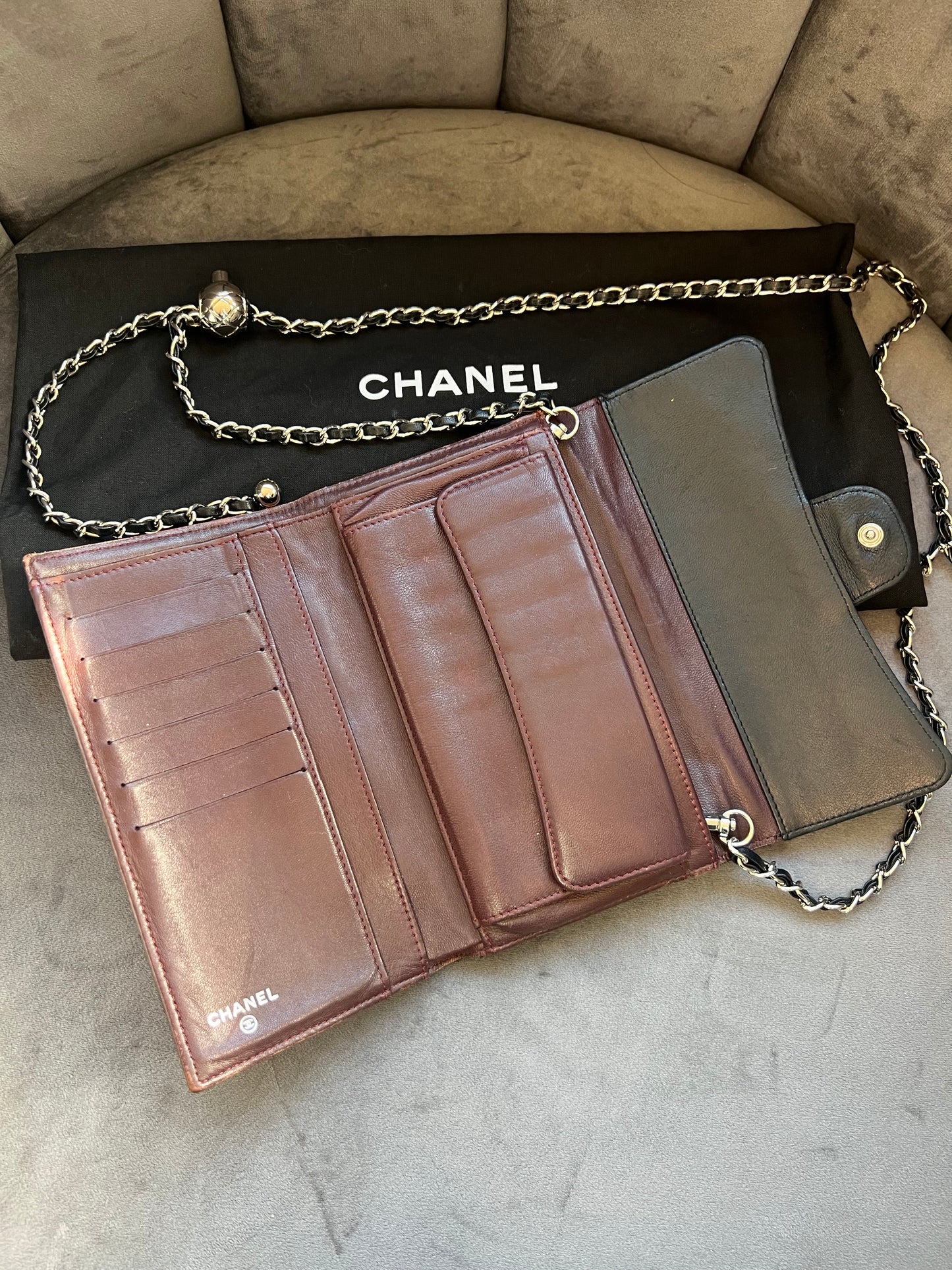 Chanel vintage timeless wallet on chain
