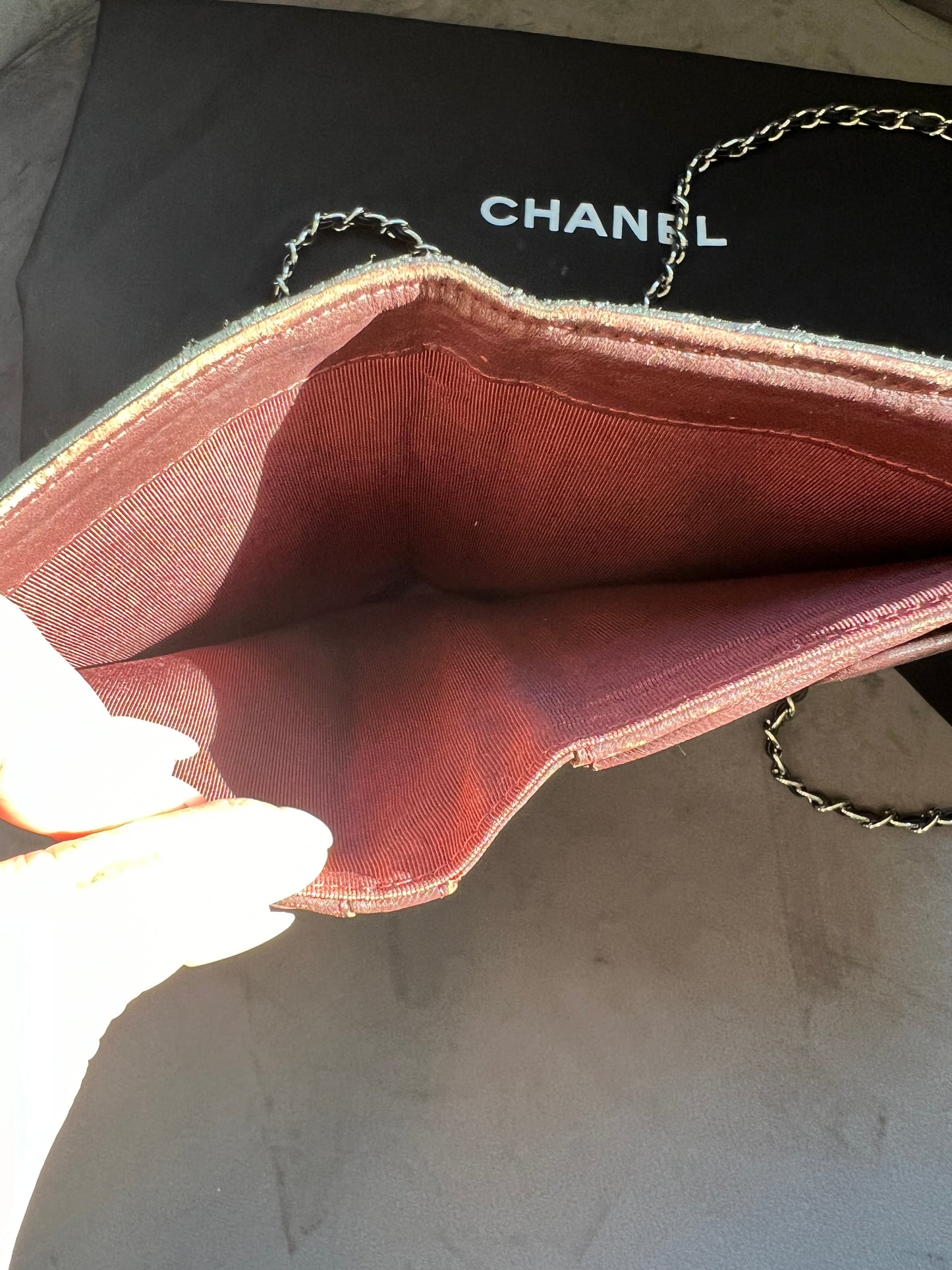 Chanel vintage timeless wallet on chain