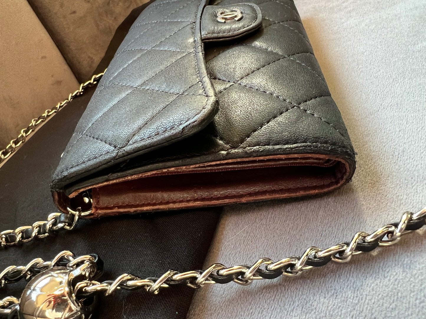 Chanel vintage timeless wallet on chain