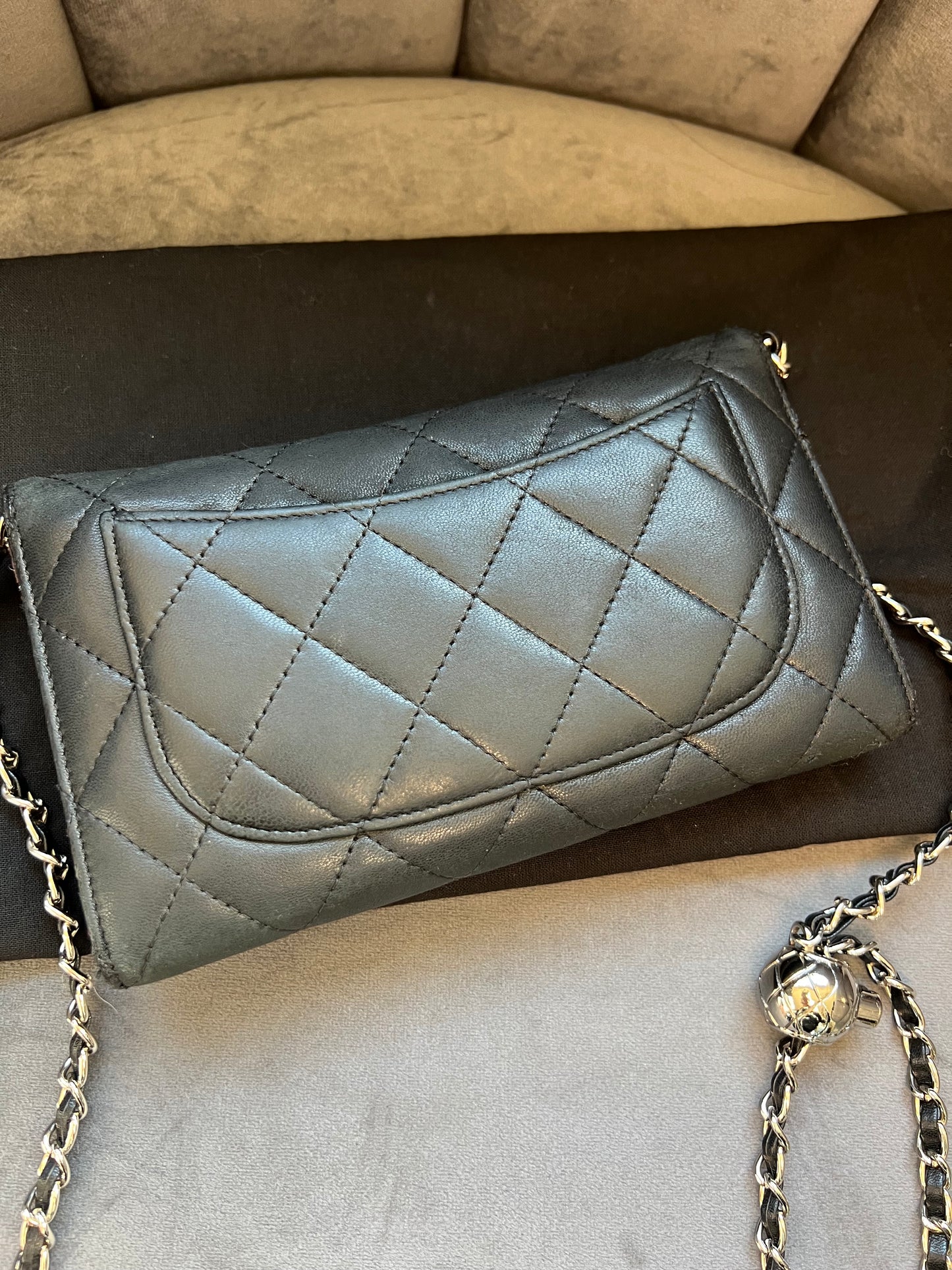 Chanel vintage timeless wallet on chain