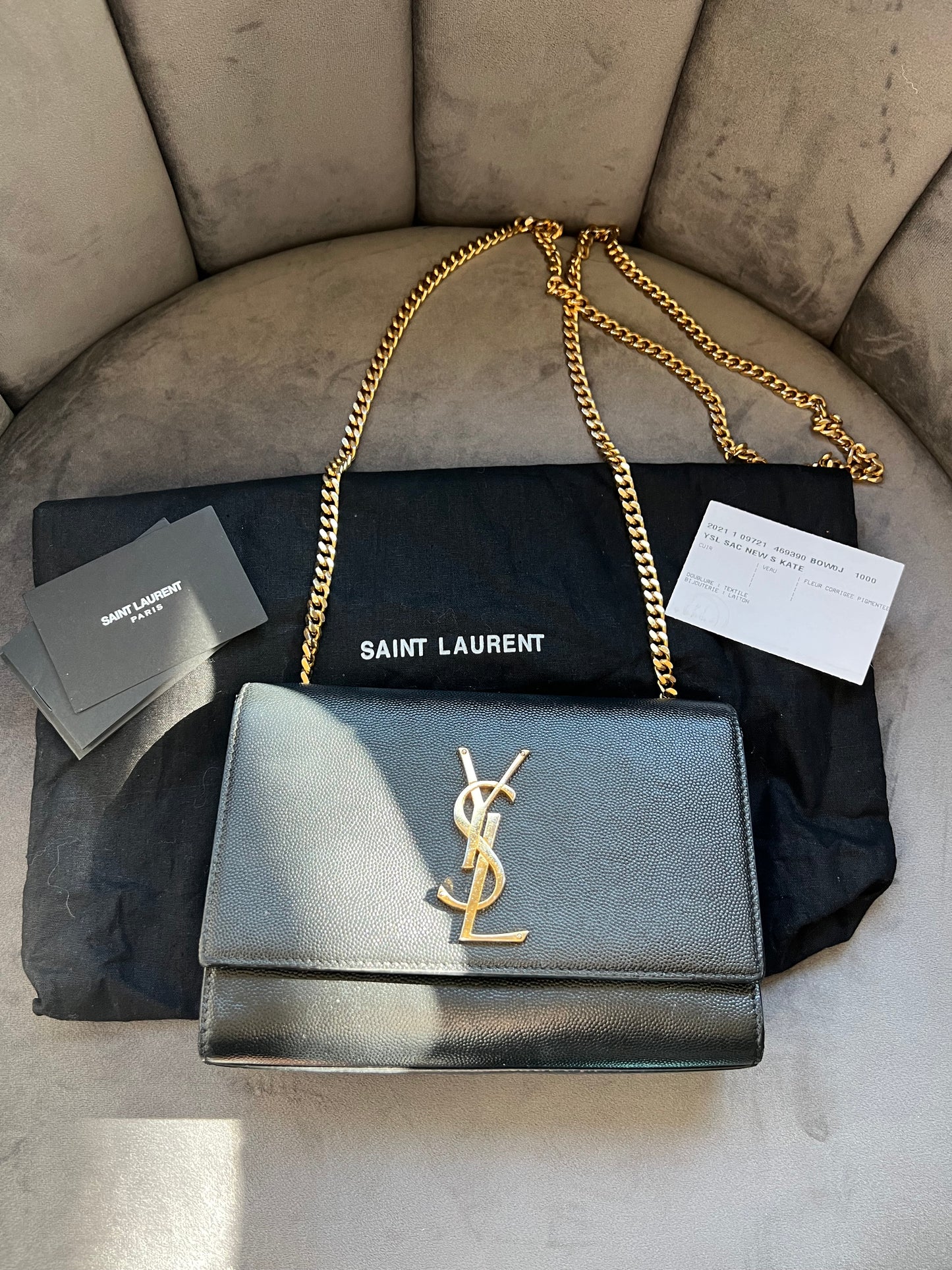 KATE SMALL IN GRAIN DE POUDRE EMBOSSED LEATHER