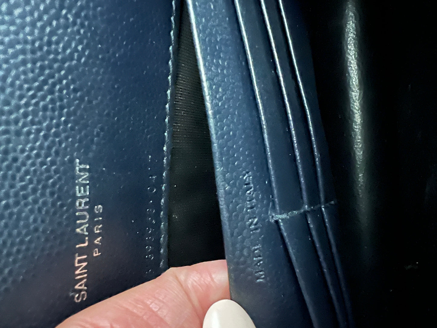 YSL monogram WOC navy small