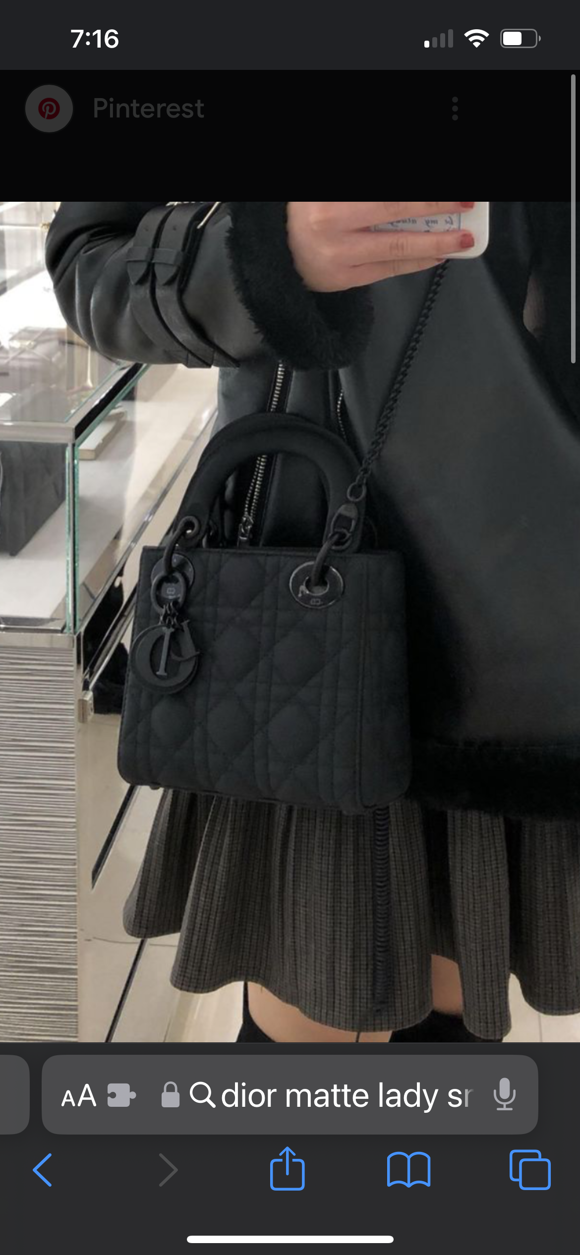CHRISTIAN DIOR Ultra Matte Cannage Small My ABCDior Lady Dior in black