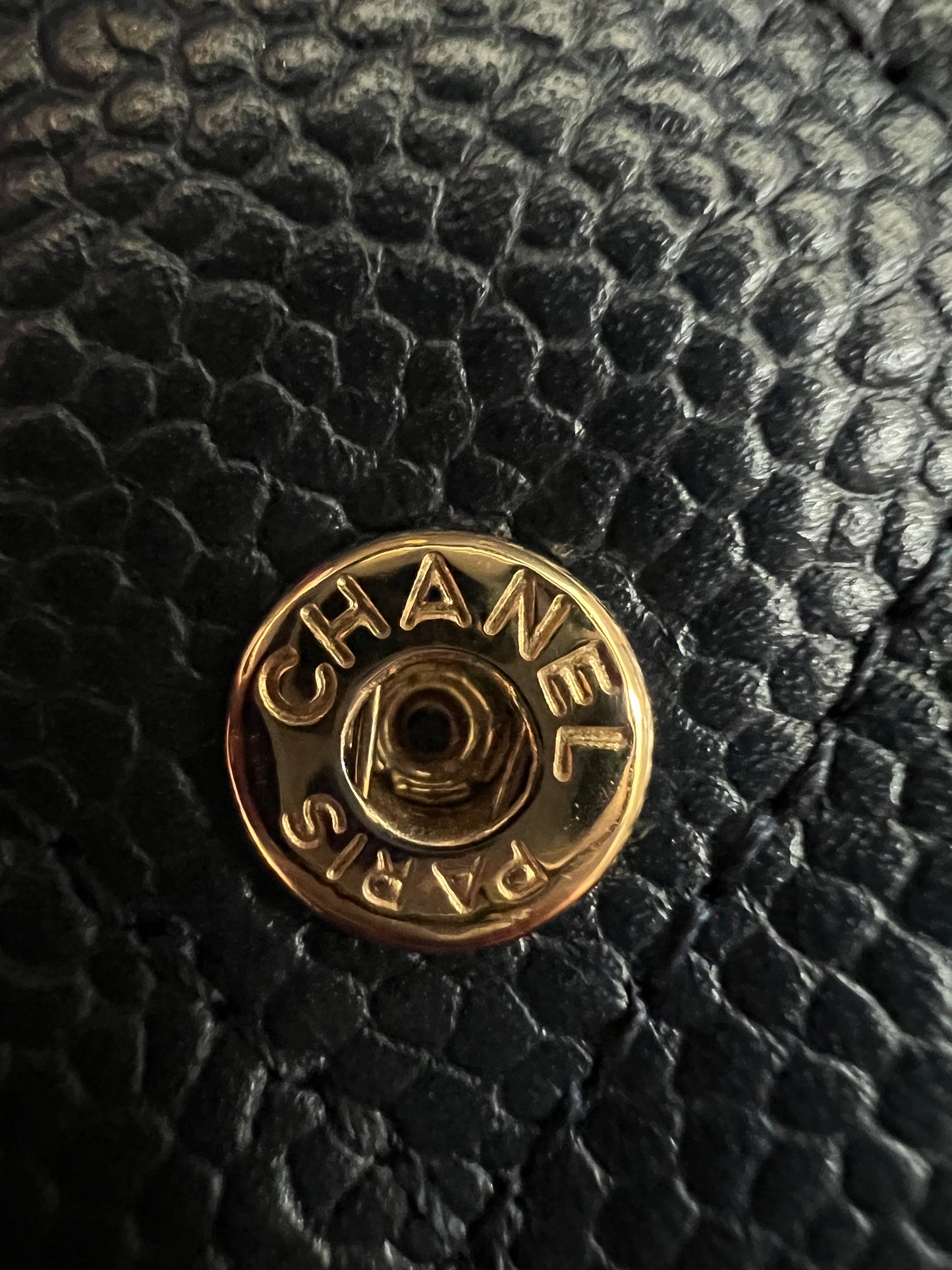 Chanel Navy Blue Large Filigree Gusset Flap Chanel Wallet On Chain