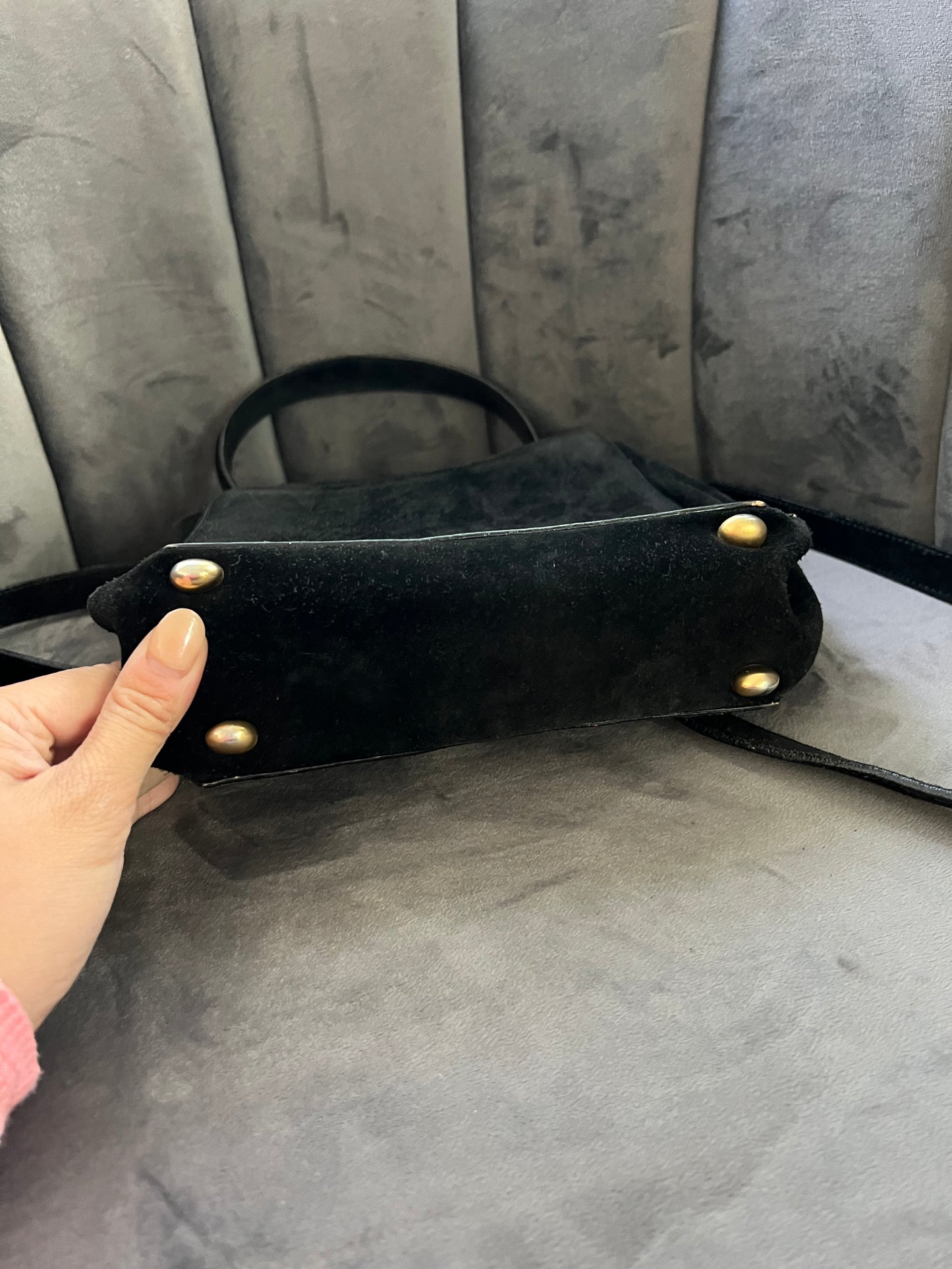 Vintage Celine Triomphe Suede Two-Way bag
