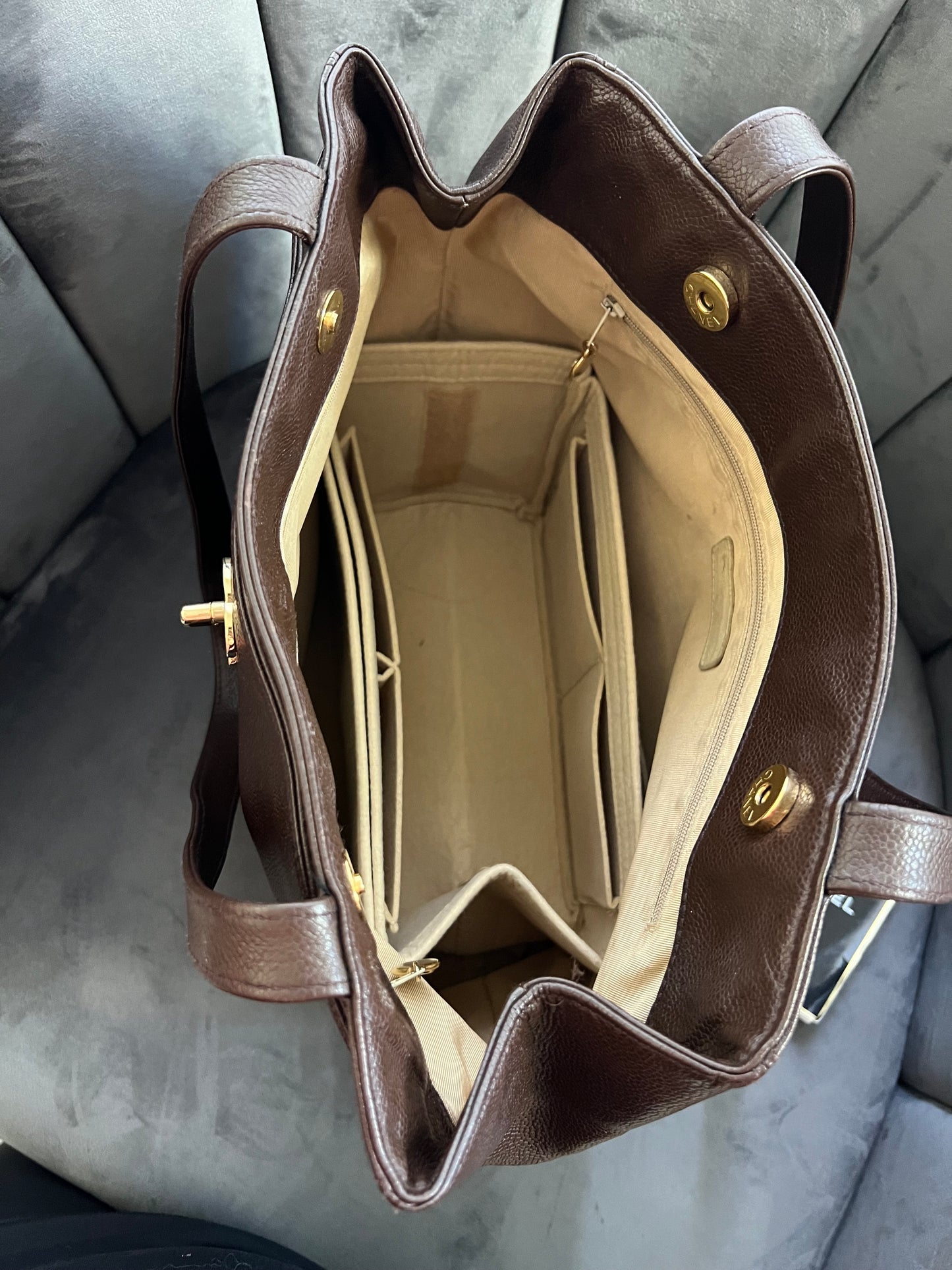 Chanel Exec Cerf Tote caviar 24k gold