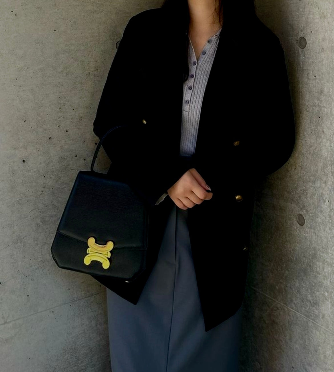 Vintage Celine Triomphe Suede Two-Way bag