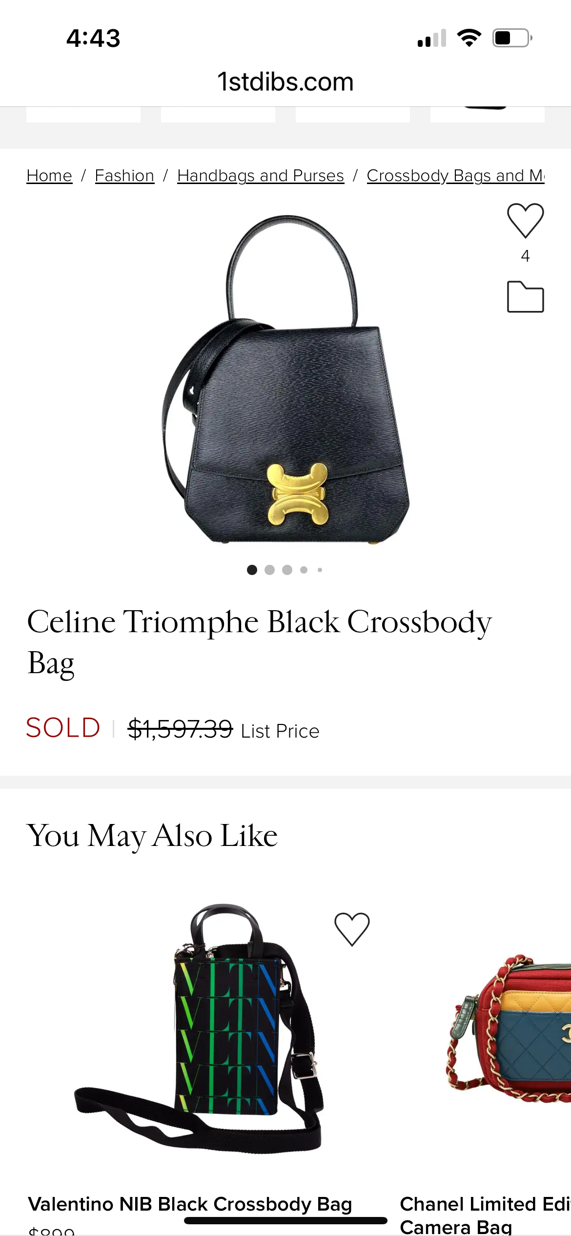 Vintage Celine Triomphe Suede Two-Way bag