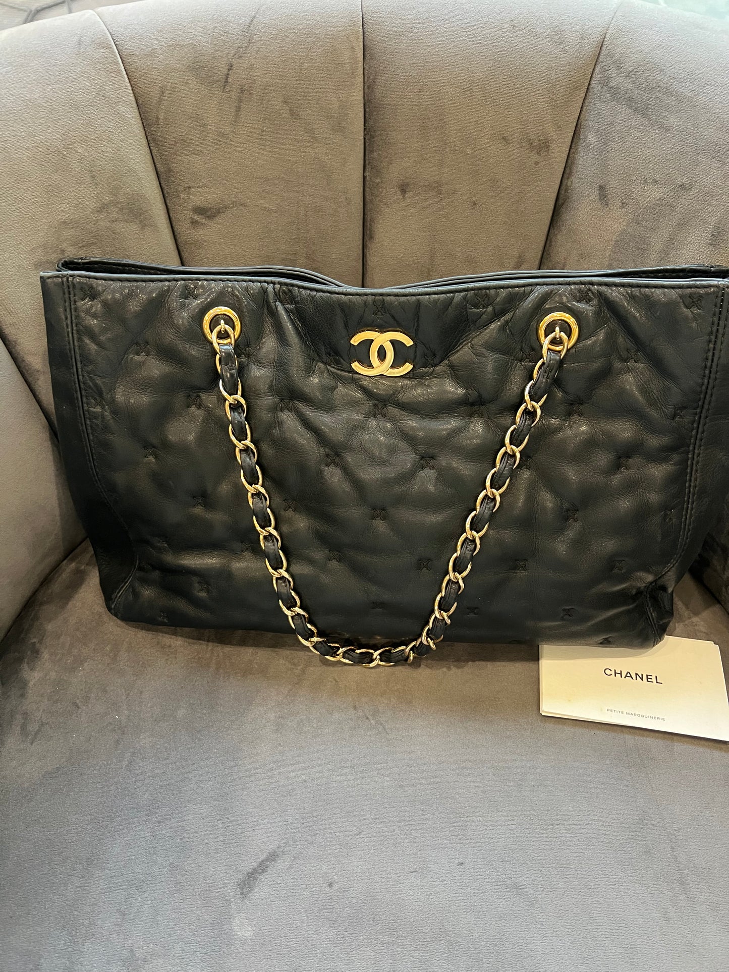 Vintage Chanel Lambskin Quilted Tote Bag