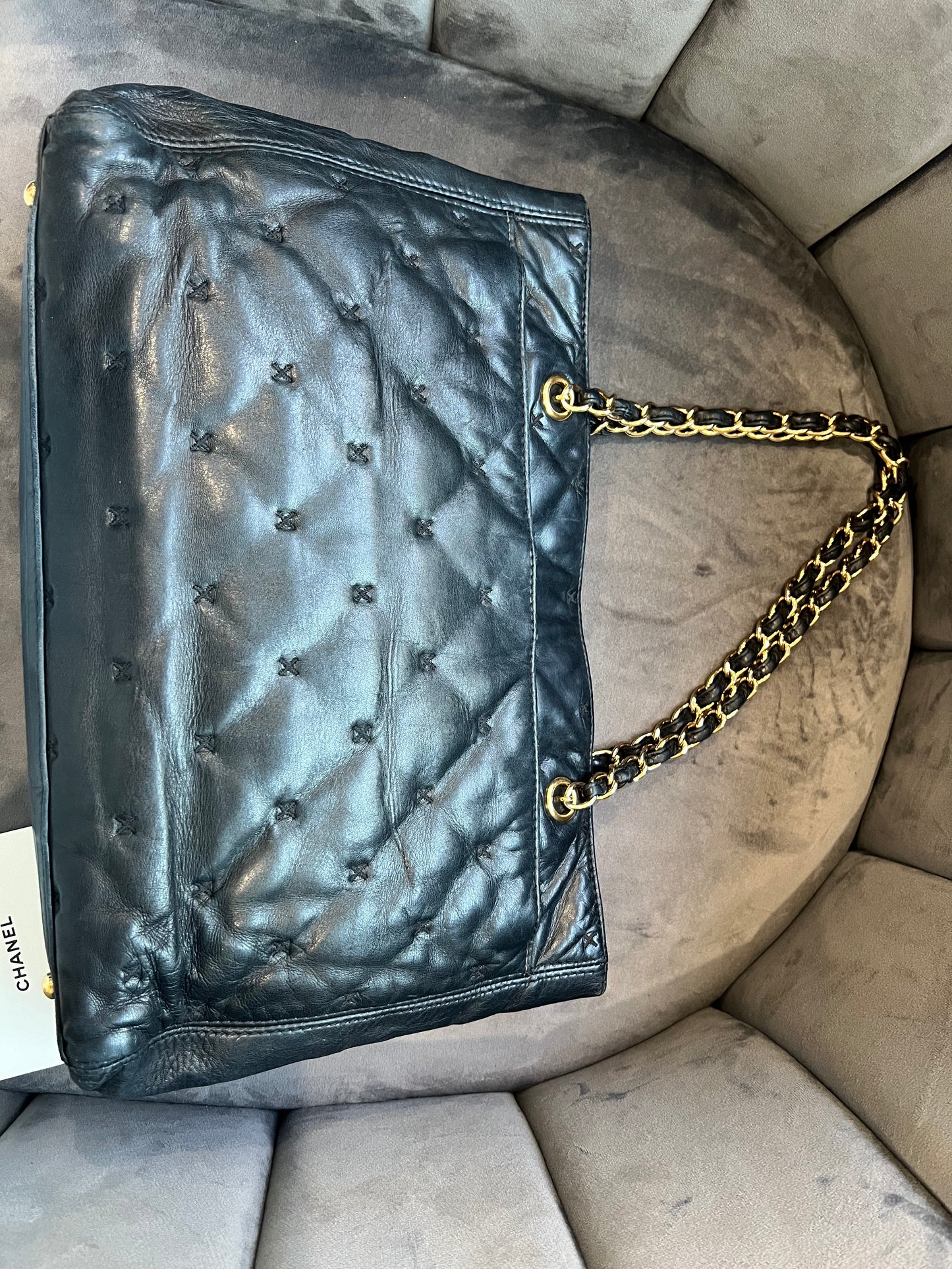 Vintage Chanel Lambskin Quilted Tote Bag