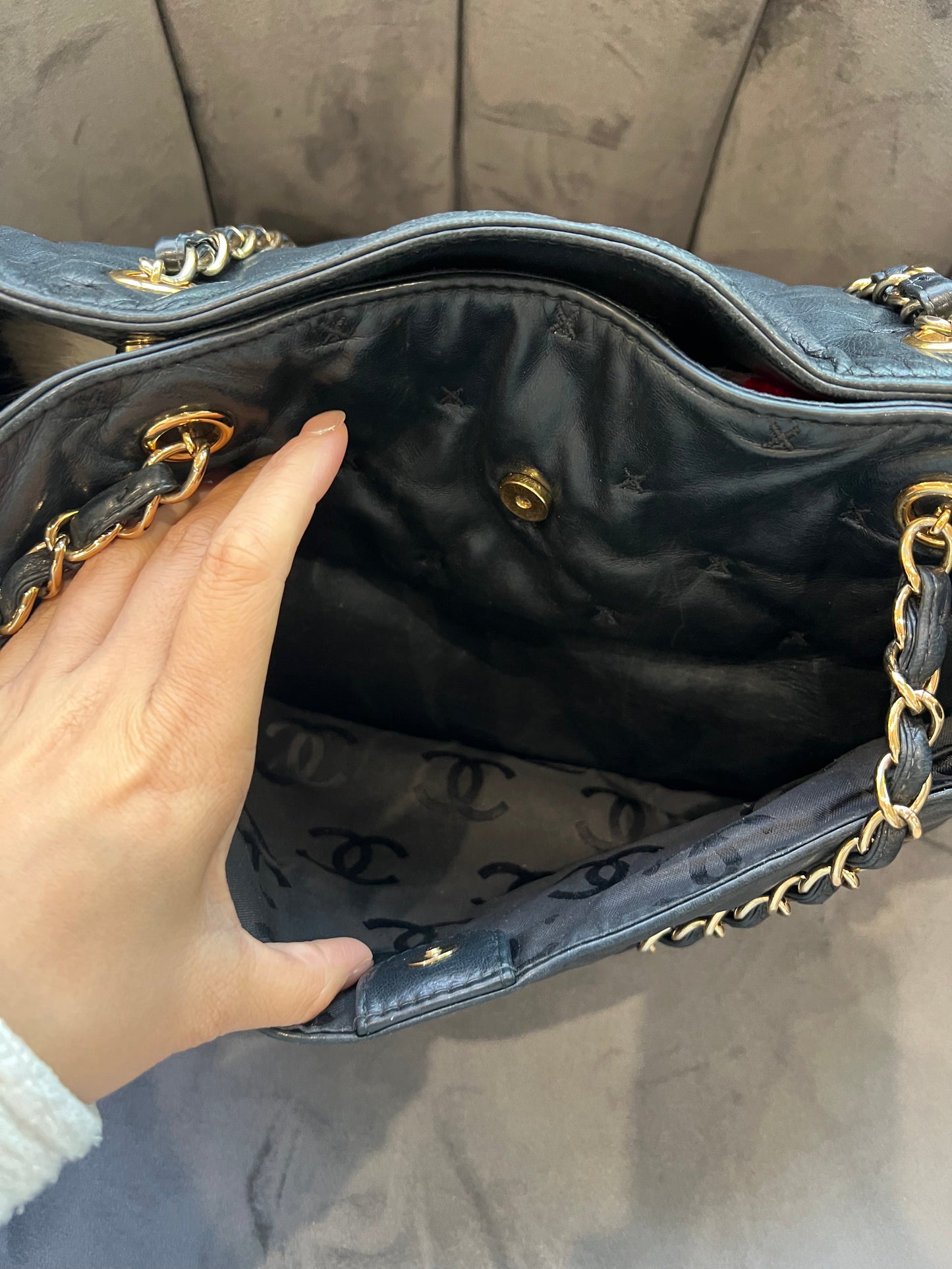 Vintage Chanel Lambskin Quilted Tote Bag