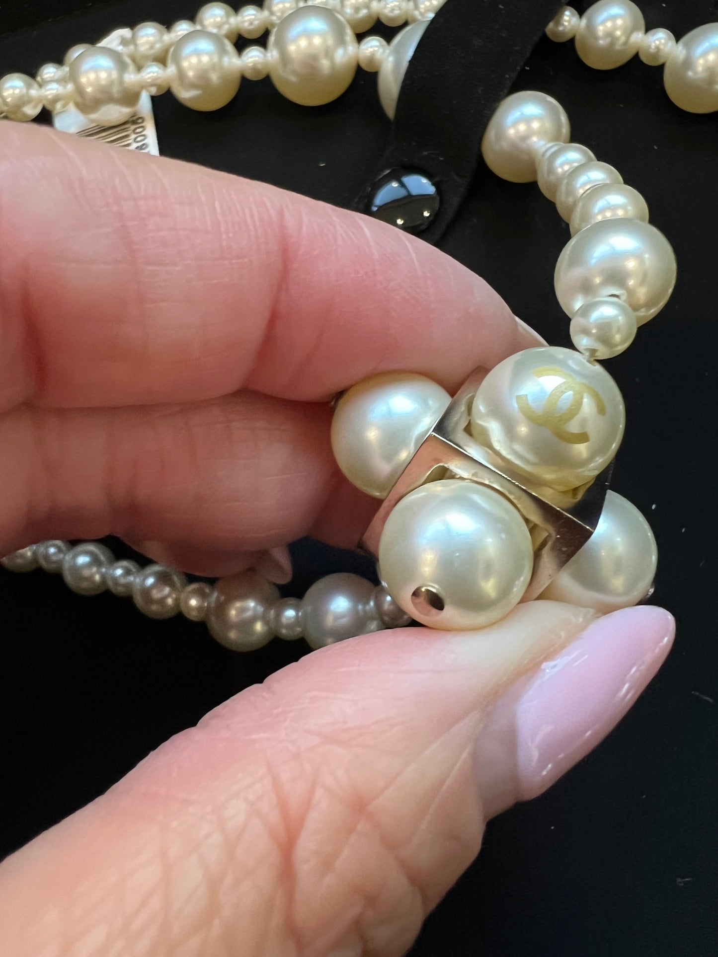 CHANEL Pearl And Cocomark Cube Classic Necklace
