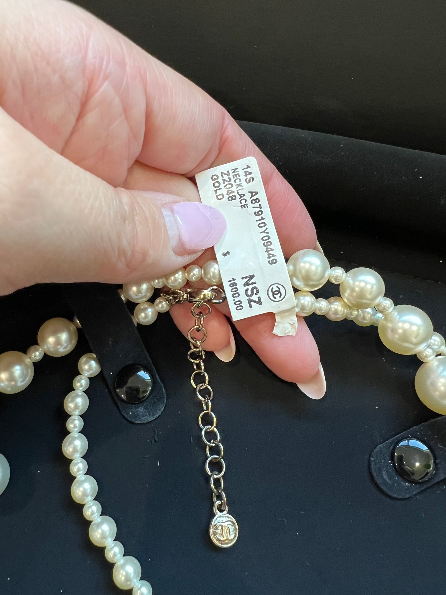 CHANEL Pearl And Cocomark Cube Classic Necklace