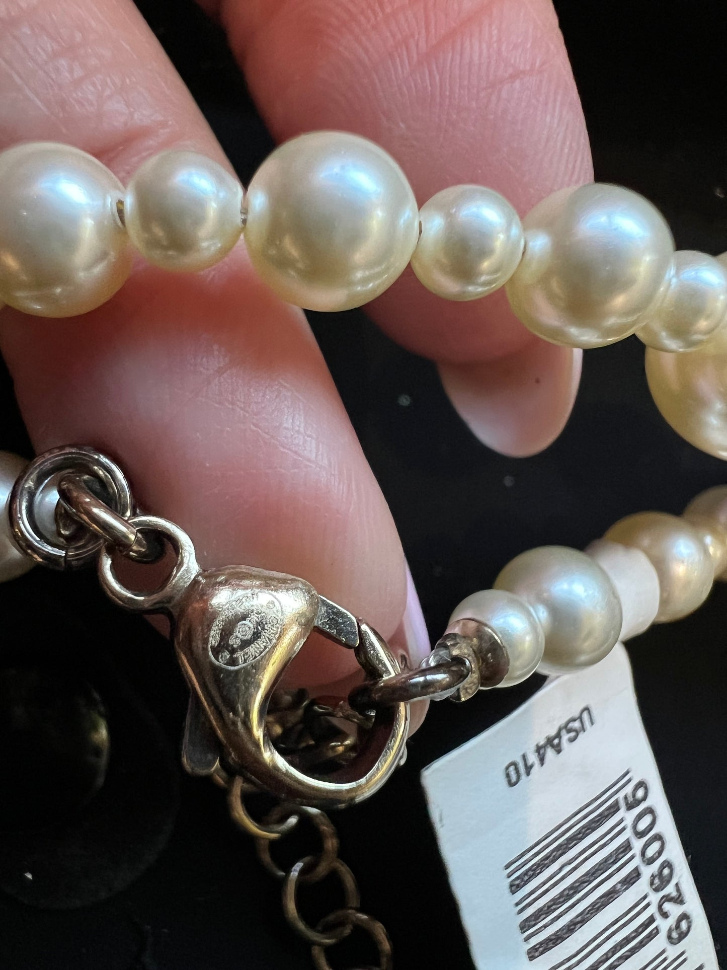CHANEL Pearl And Cocomark Cube Classic Necklace