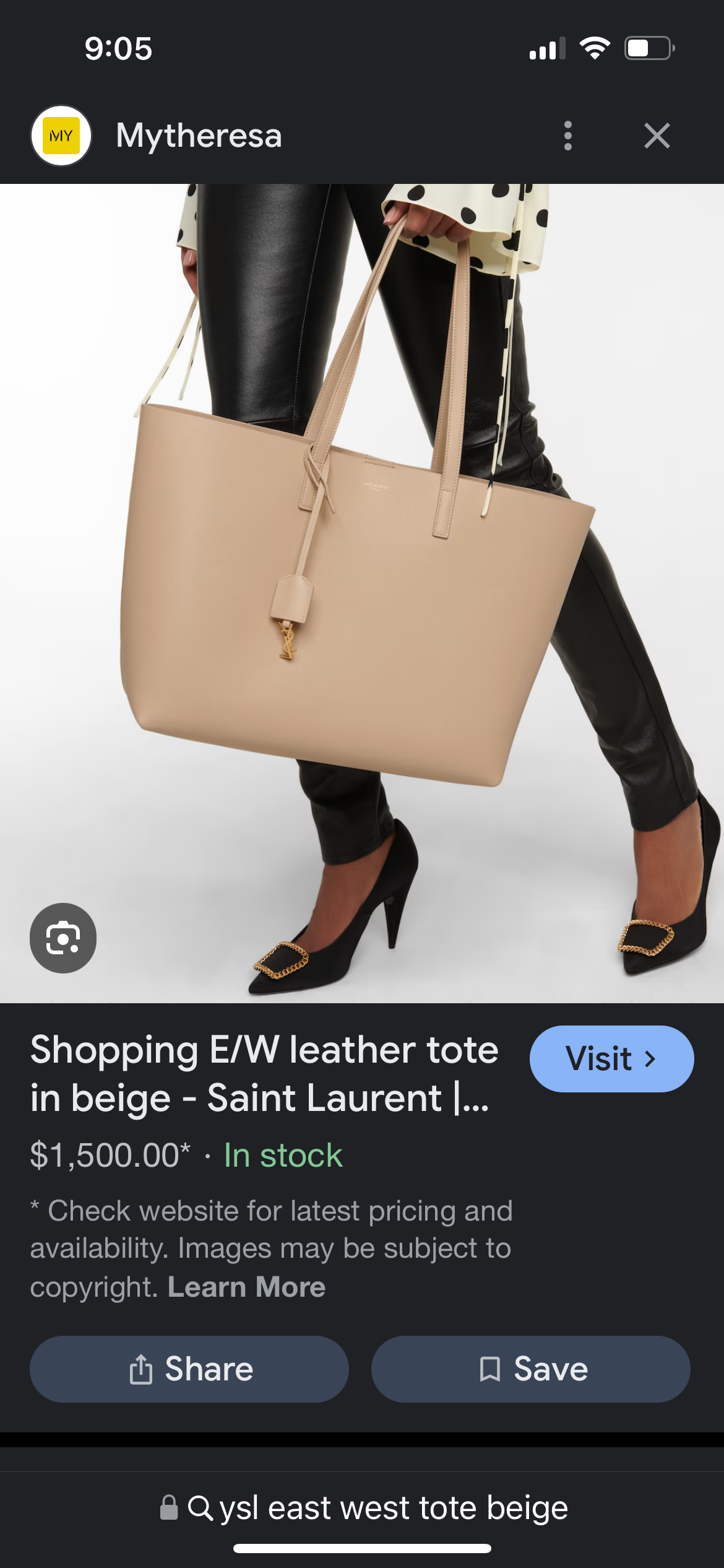 YSL large shopping tote
