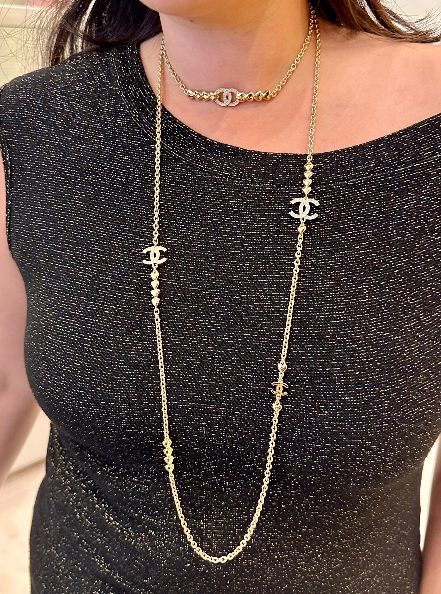 Chanel heart choker