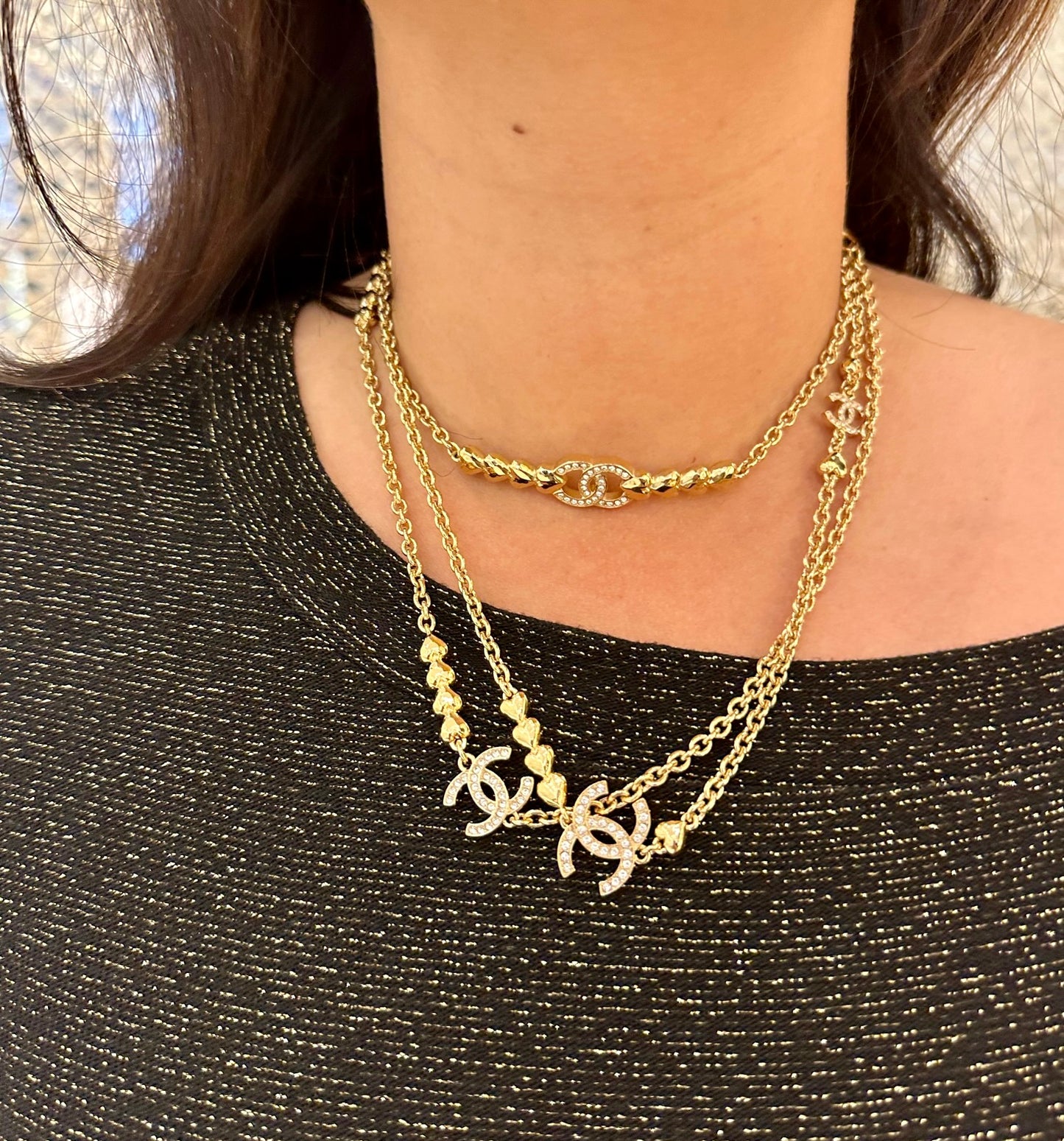Chanel heart choker
