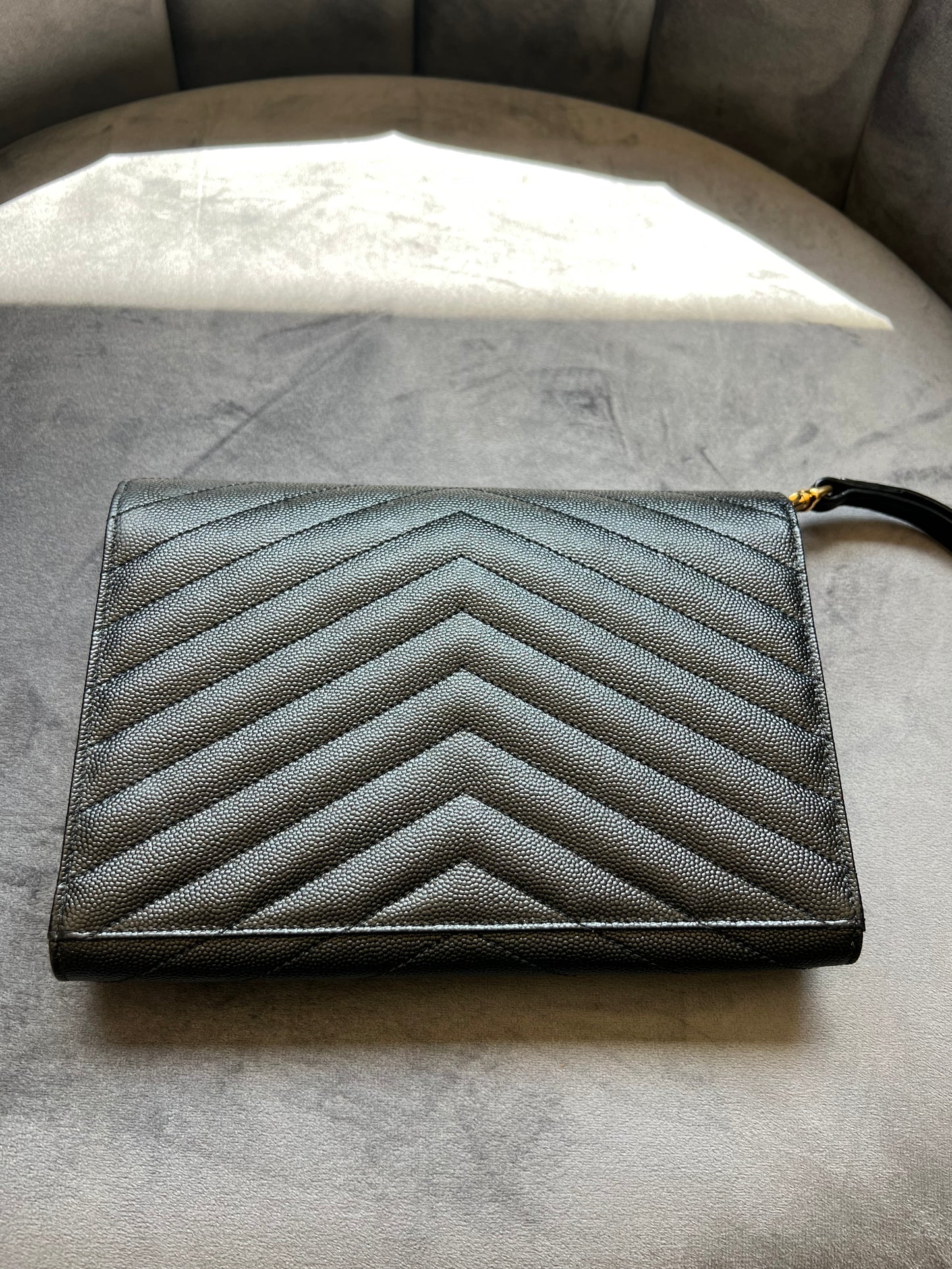 YSL cassandre envelope flap wristlet / crossbody