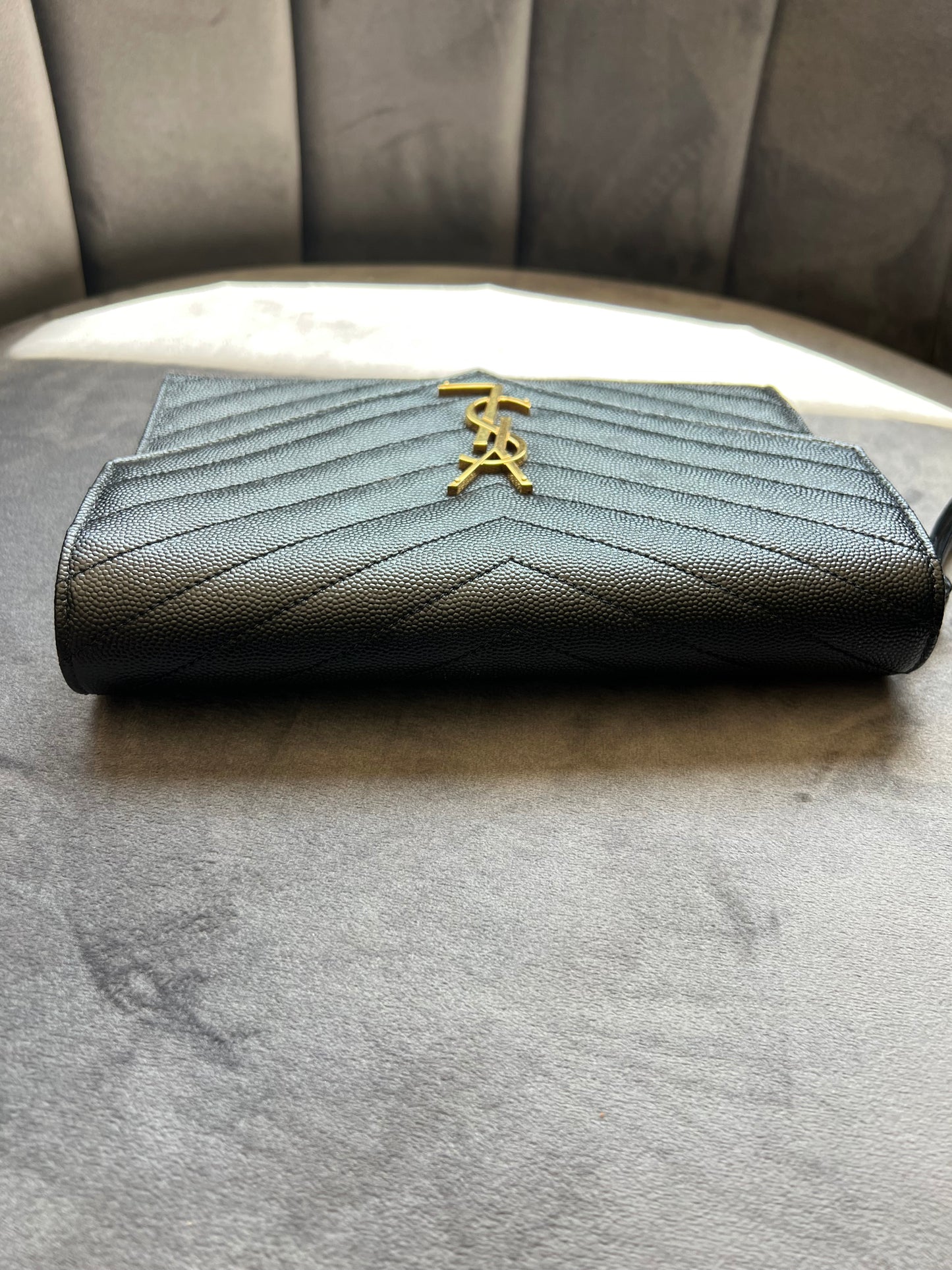 YSL cassandre envelope flap wristlet / crossbody
