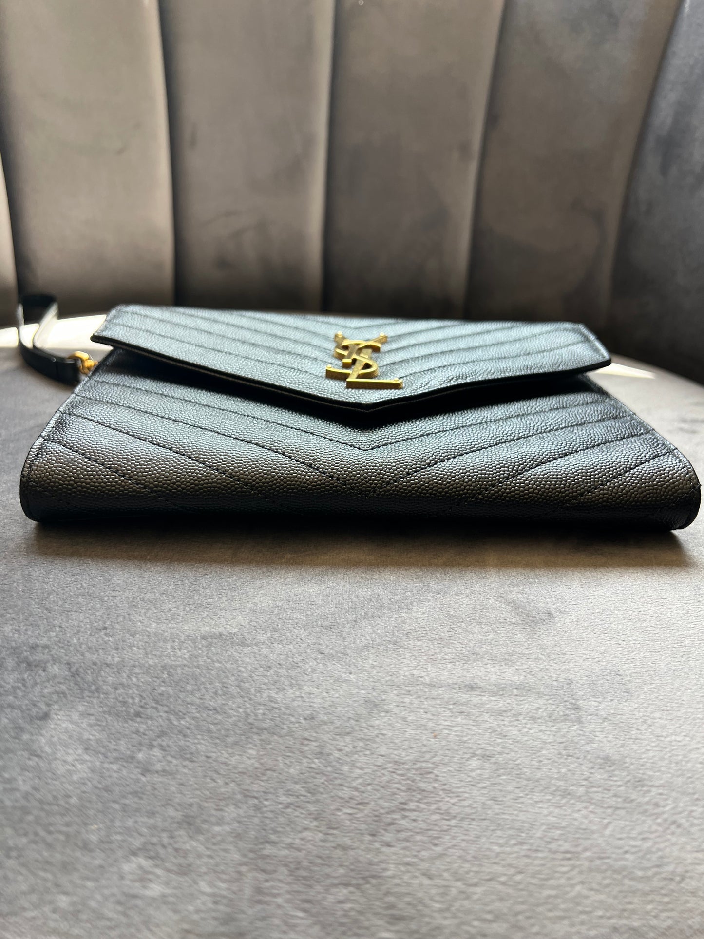 YSL cassandre envelope flap wristlet / crossbody