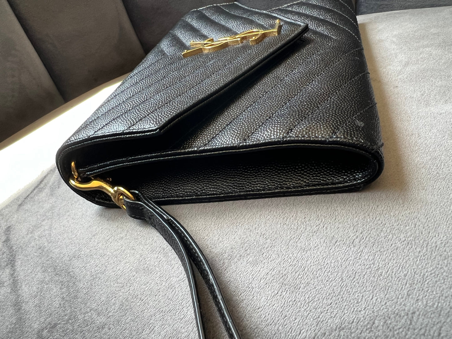YSL cassandre envelope flap wristlet / crossbody