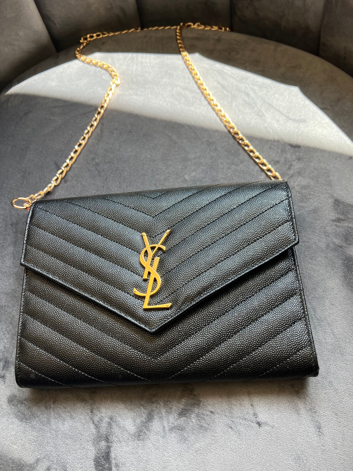 YSL cassandre envelope flap wristlet / crossbody