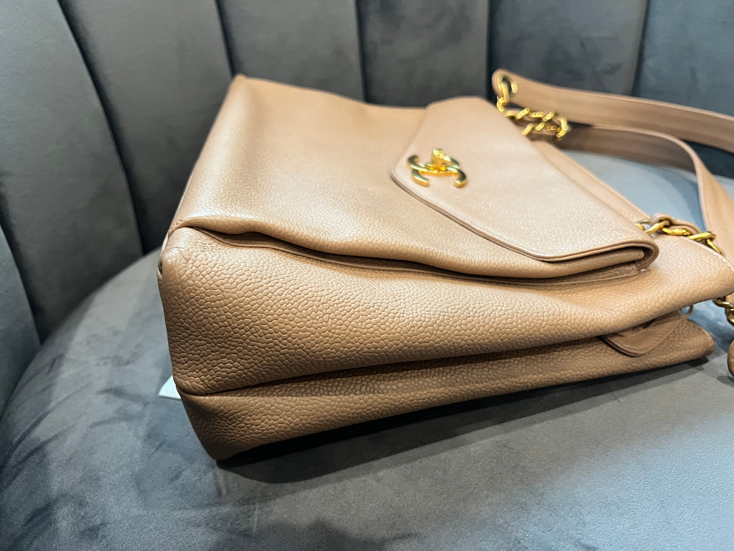 Chanel Caviar 24k Turnlock Tote Bag