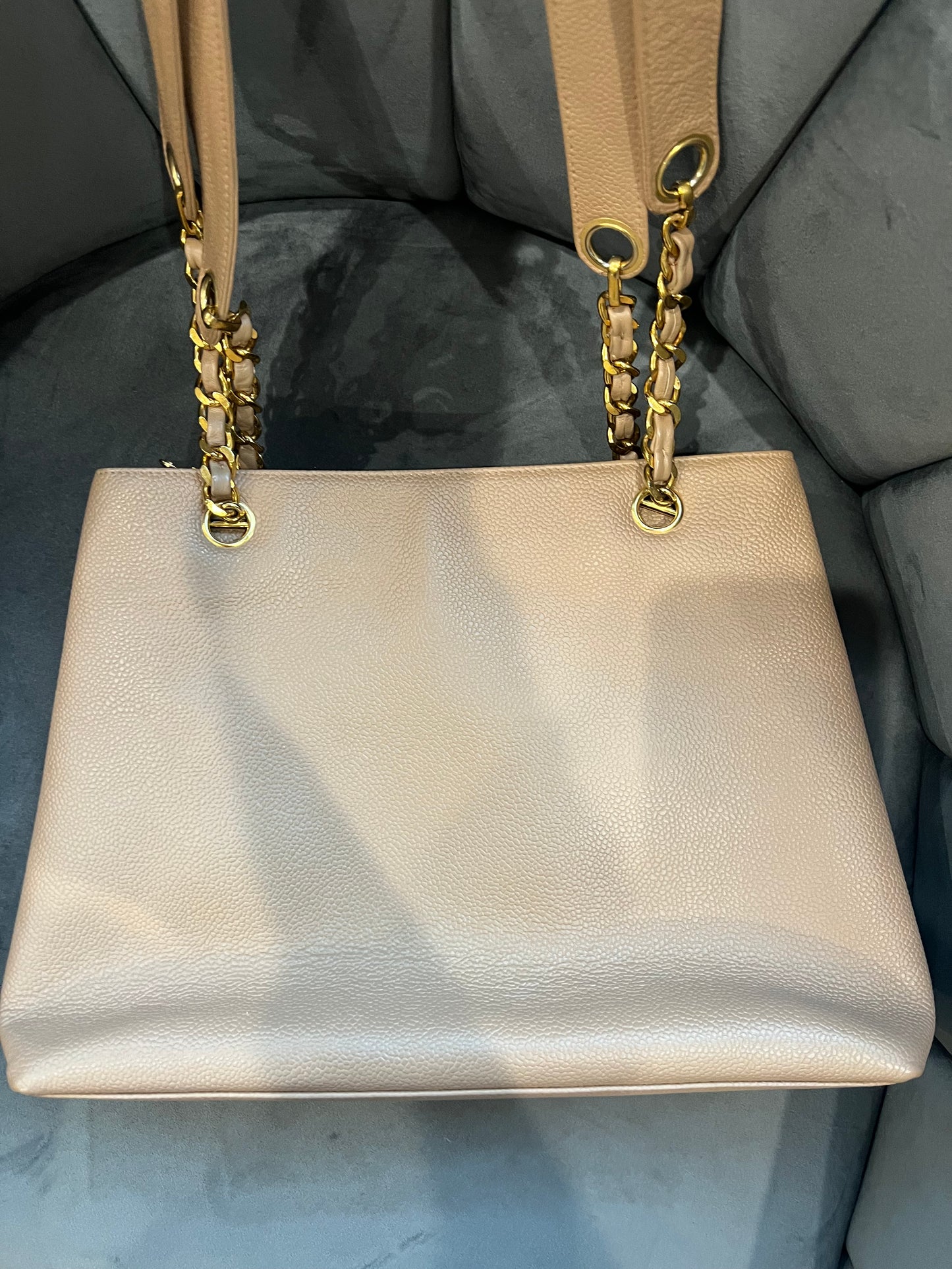 Chanel Caviar 24k Turnlock Tote Bag