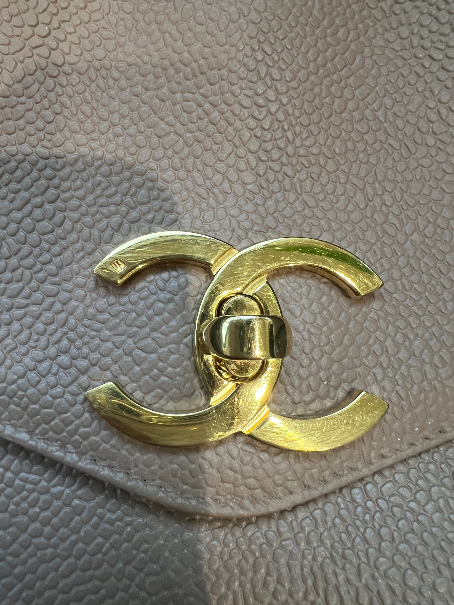 Chanel Caviar 24k Turnlock Tote Bag