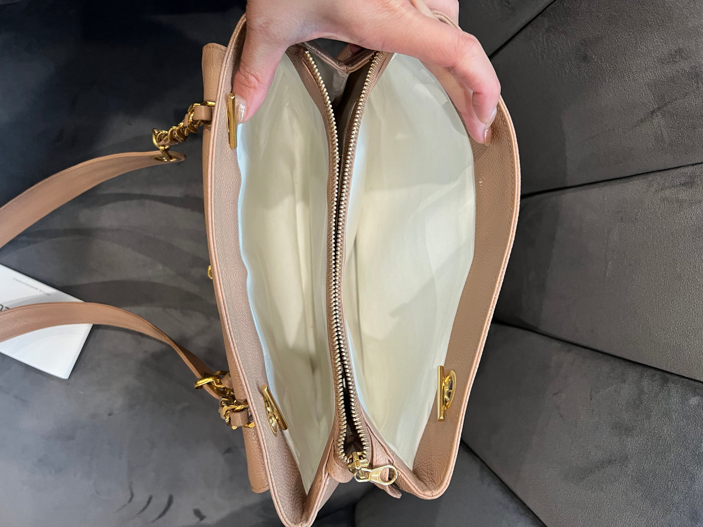 Chanel Caviar 24k Turnlock Tote Bag