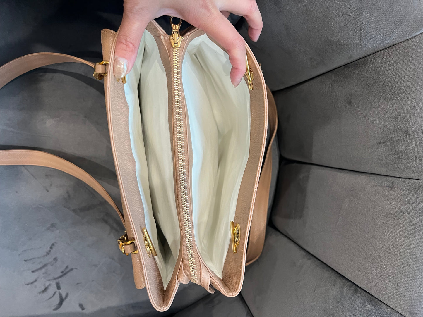 Chanel Caviar 24k Turnlock Tote Bag