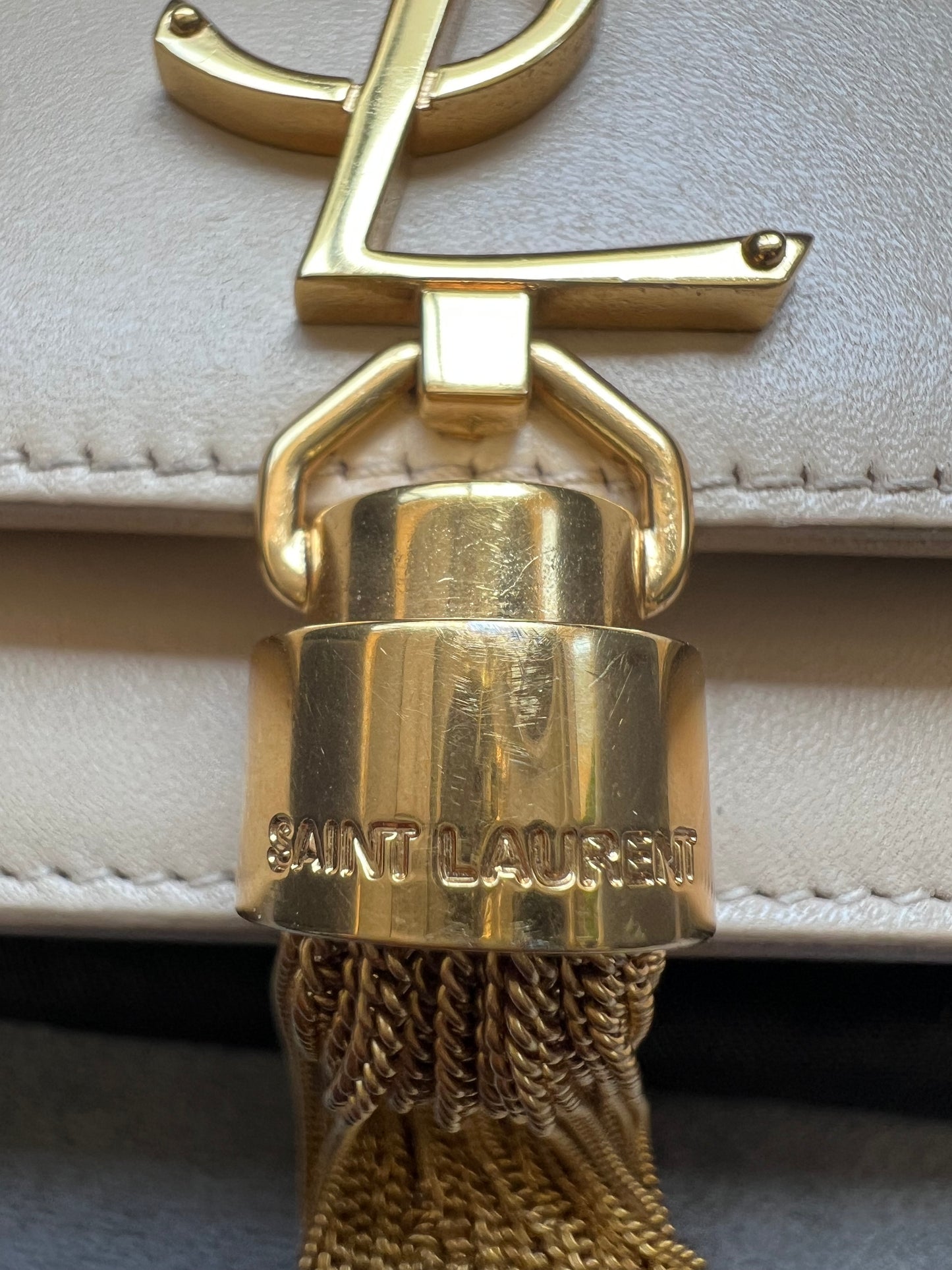 YSL Kate tassel bag nude beige