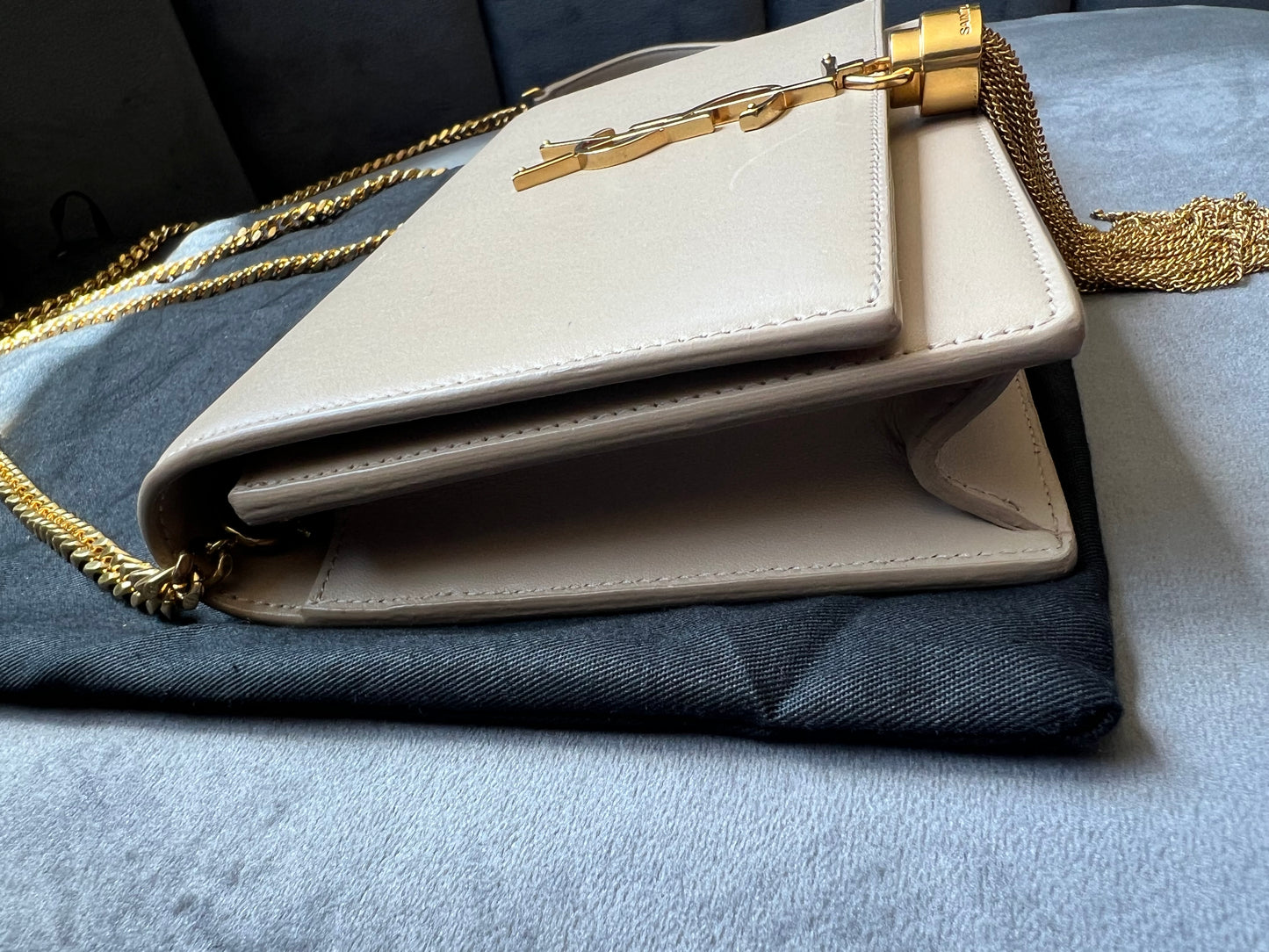 YSL Kate tassel bag nude beige