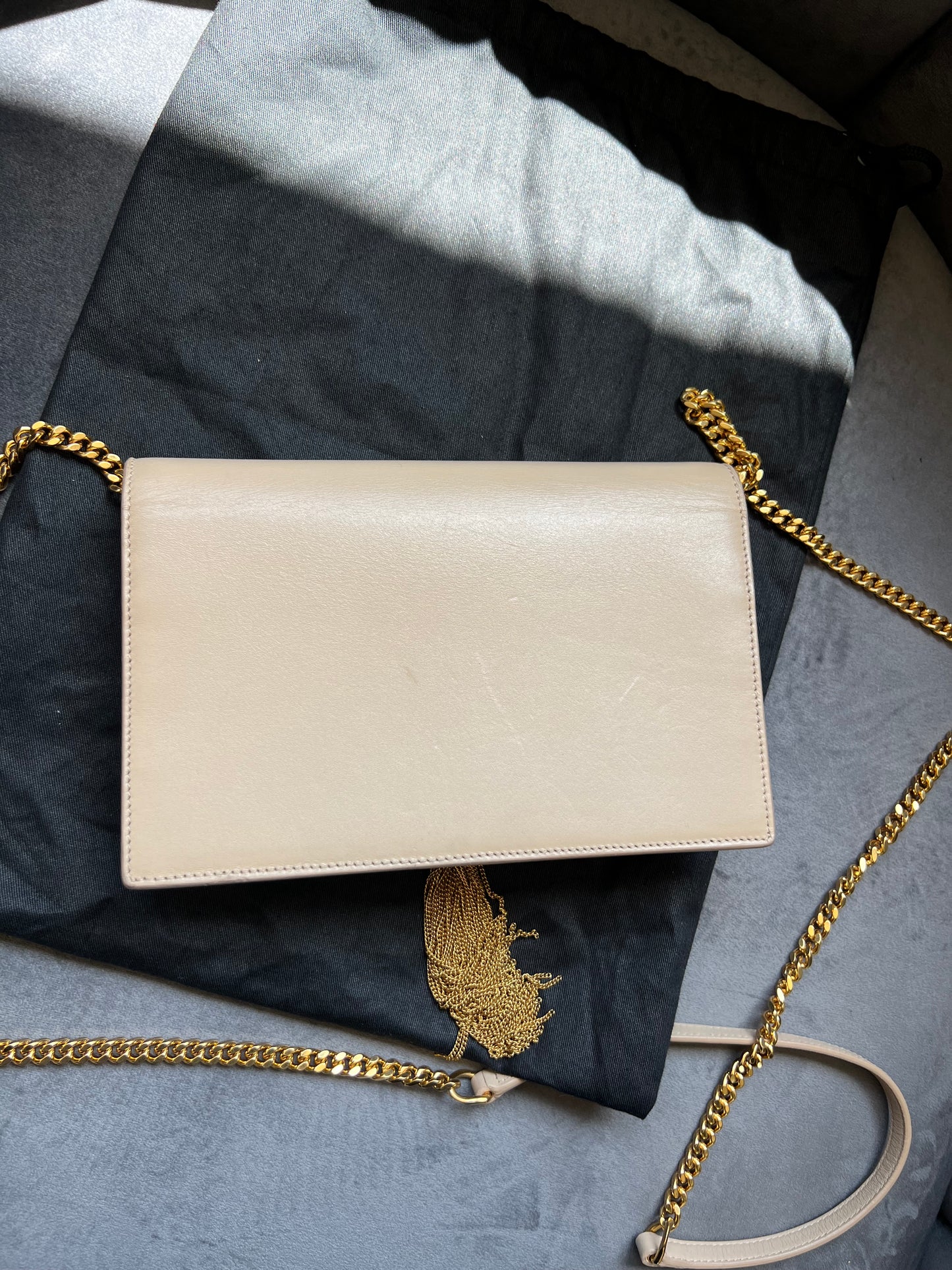 YSL Kate tassel bag nude beige