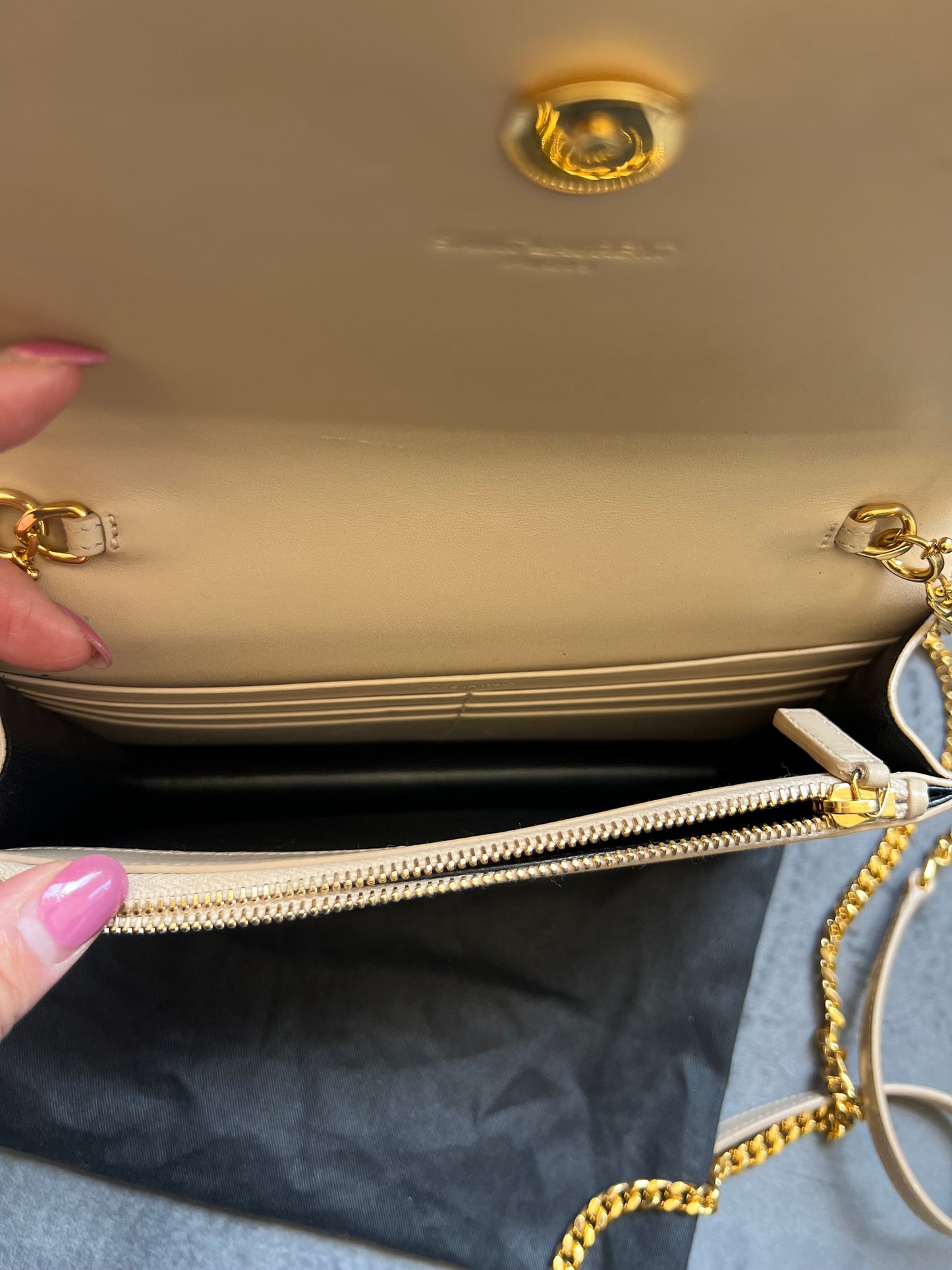 YSL Kate tassel bag nude beige