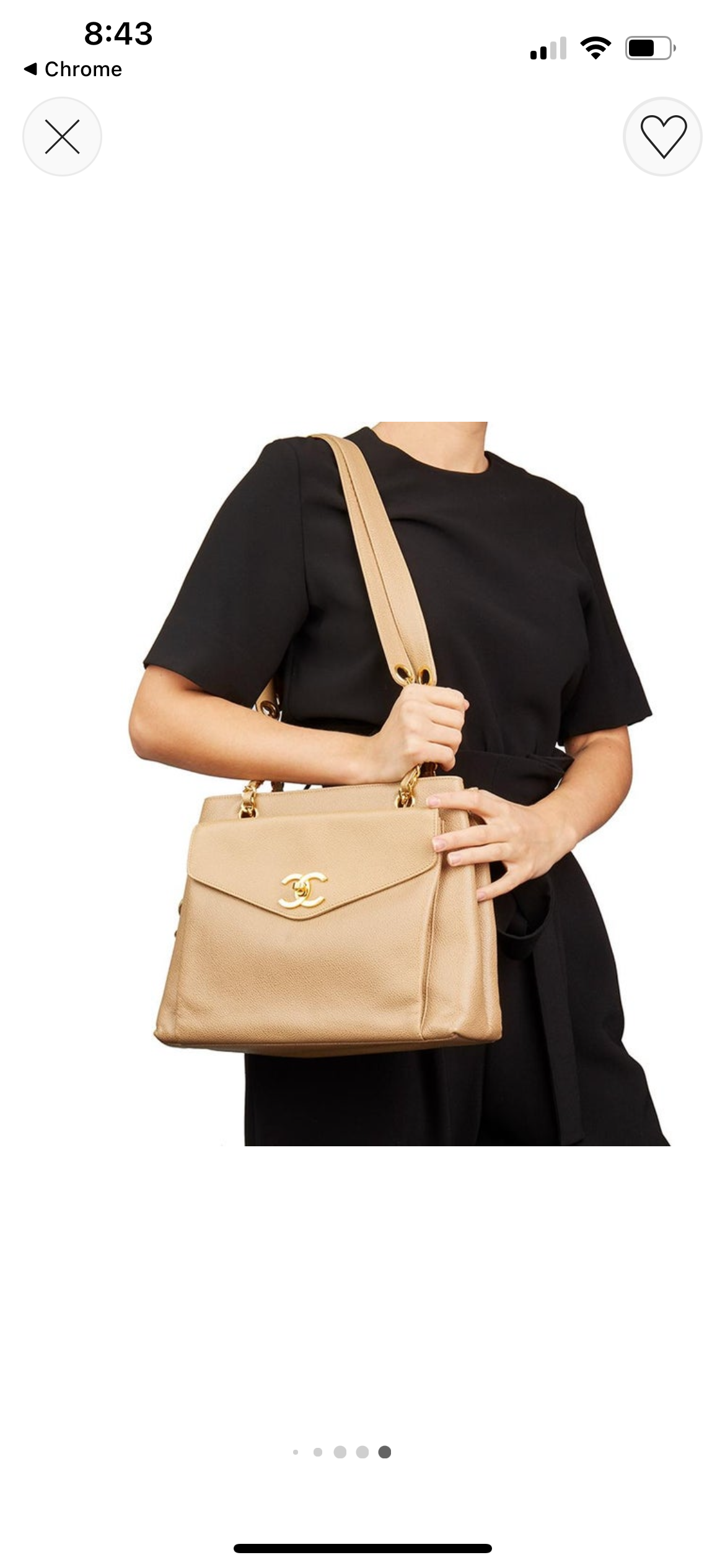 Chanel Caviar 24k Turnlock Tote Bag
