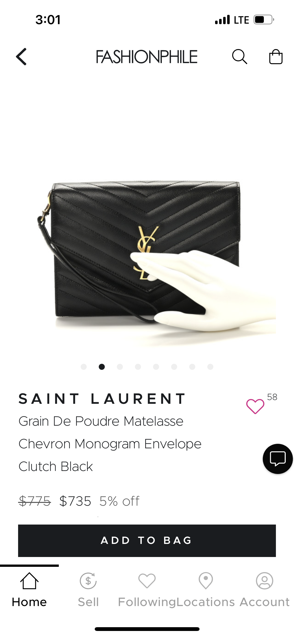 YSL cassandre envelope flap wristlet / crossbody