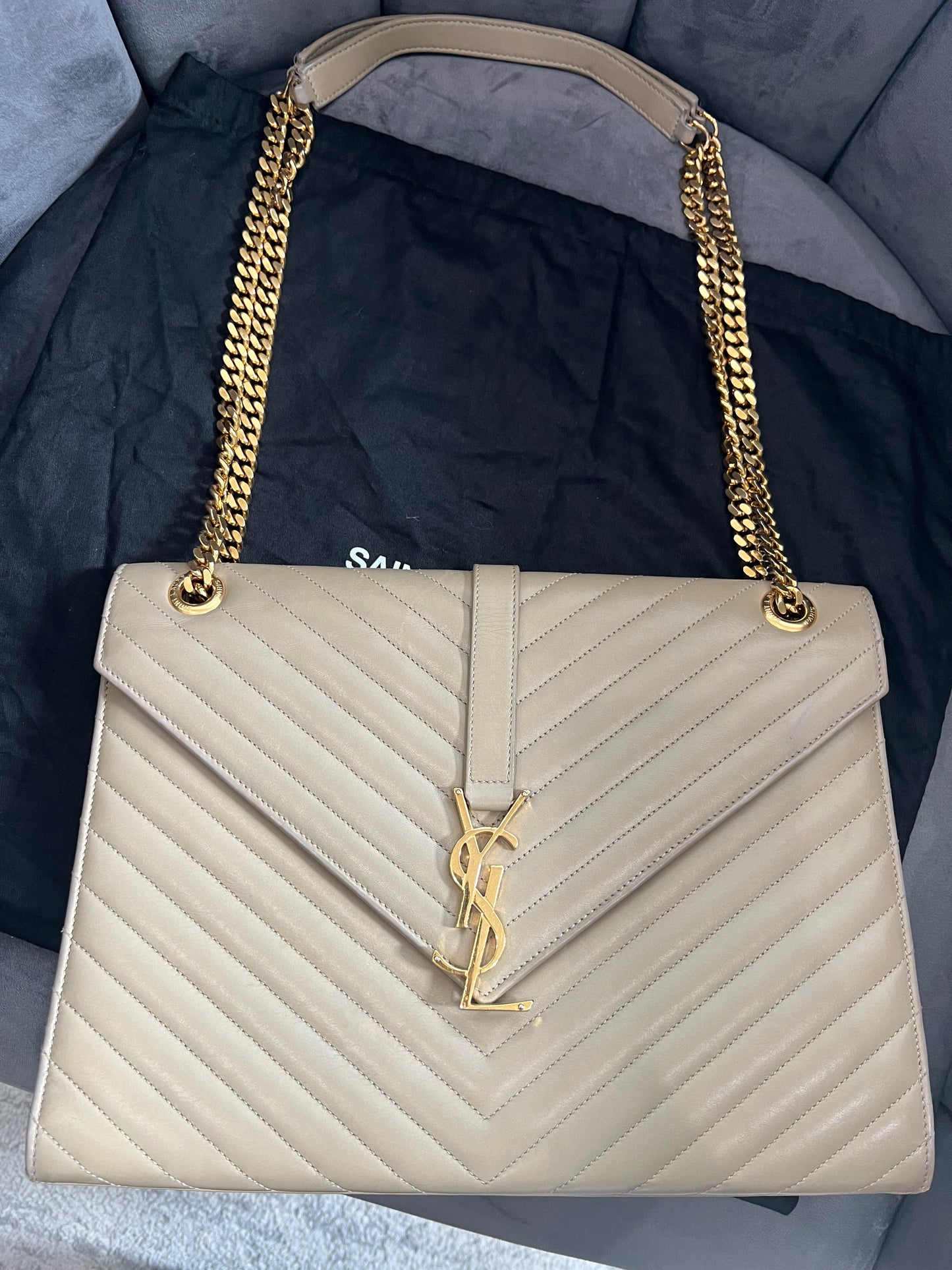 Saint Laurent Classic Monogram Envelope Bag
