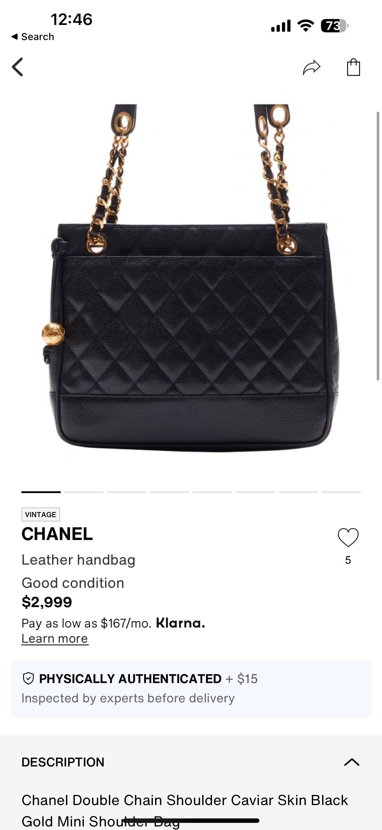 Vintage Chanel quilted tote 24k gold