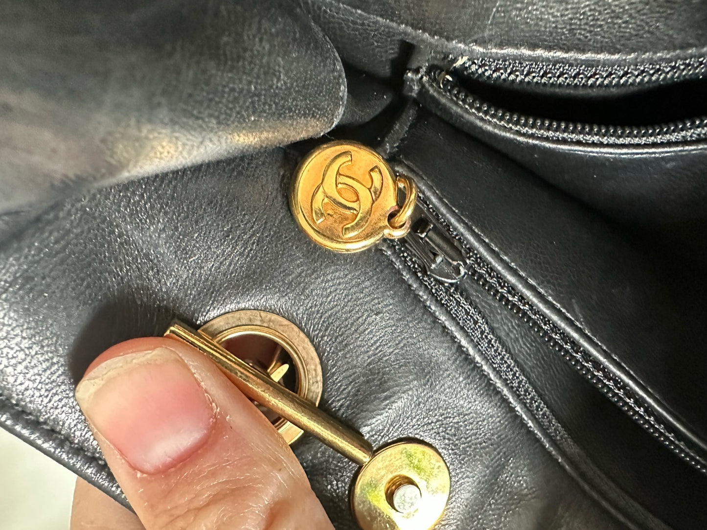 Vintage Chanel quilted tote 24k gold