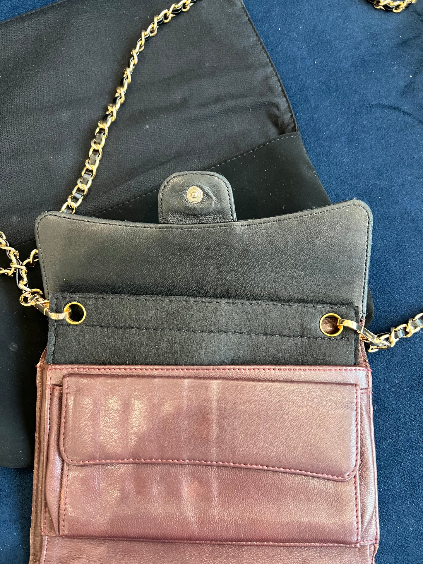 Chanel vintage timeless wallet on chain